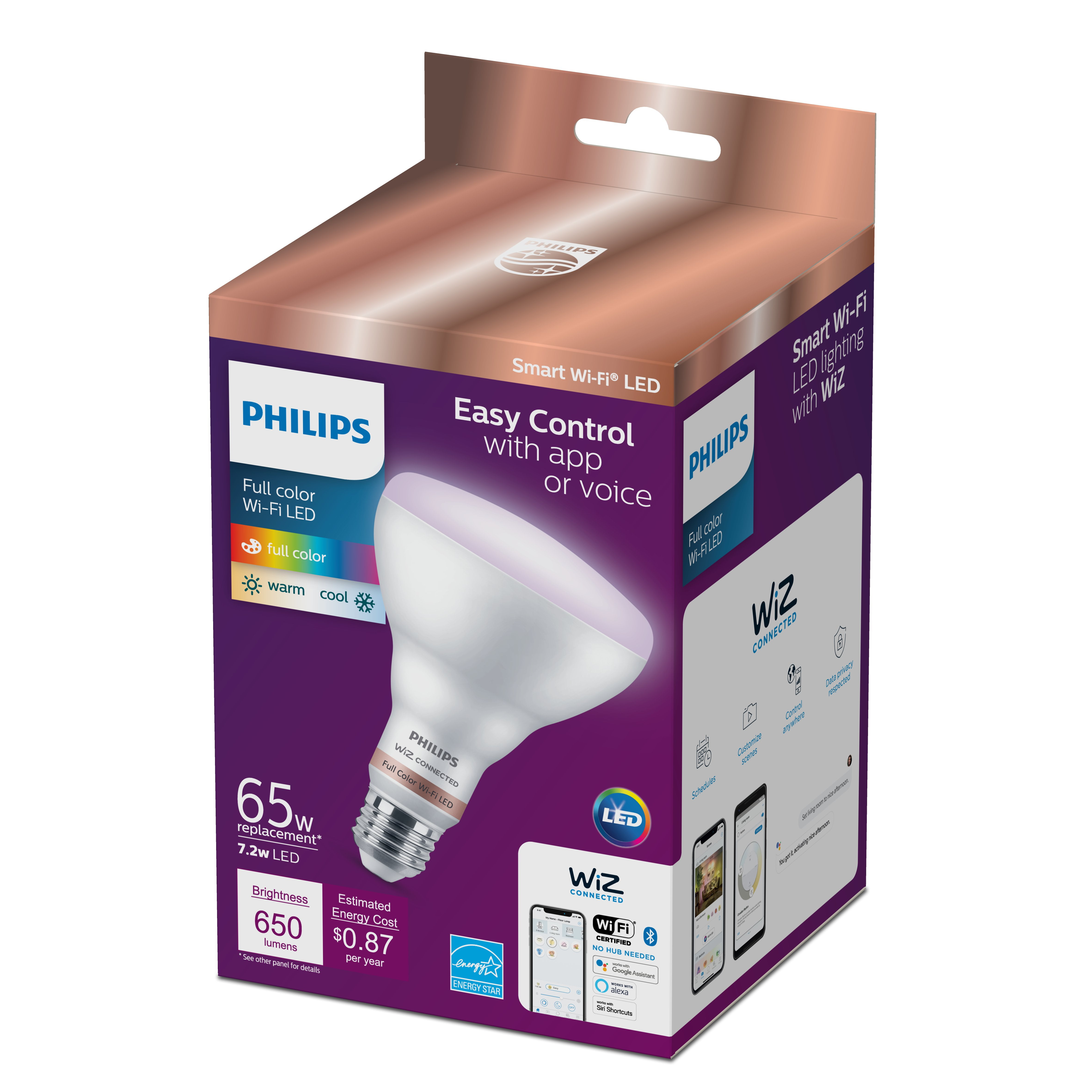 Philips Smart LED BR30 Floodlight, Color & Tunable White, Dimmable, E26 Base (1-Pack) 6m5oc