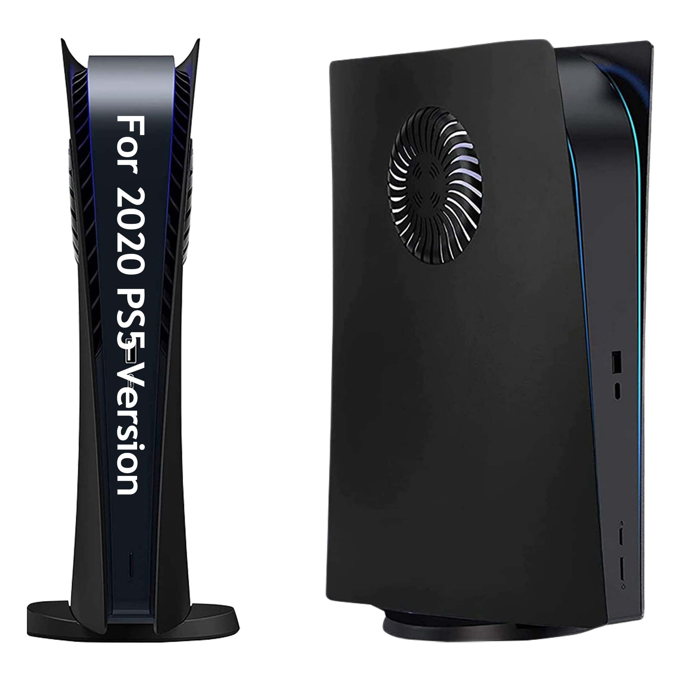 SIXGOLDHUA PS5 Digital Edition Faceplate Cover with Cooling Vents and Dust Filter (Black, 1 Set) j8j1m