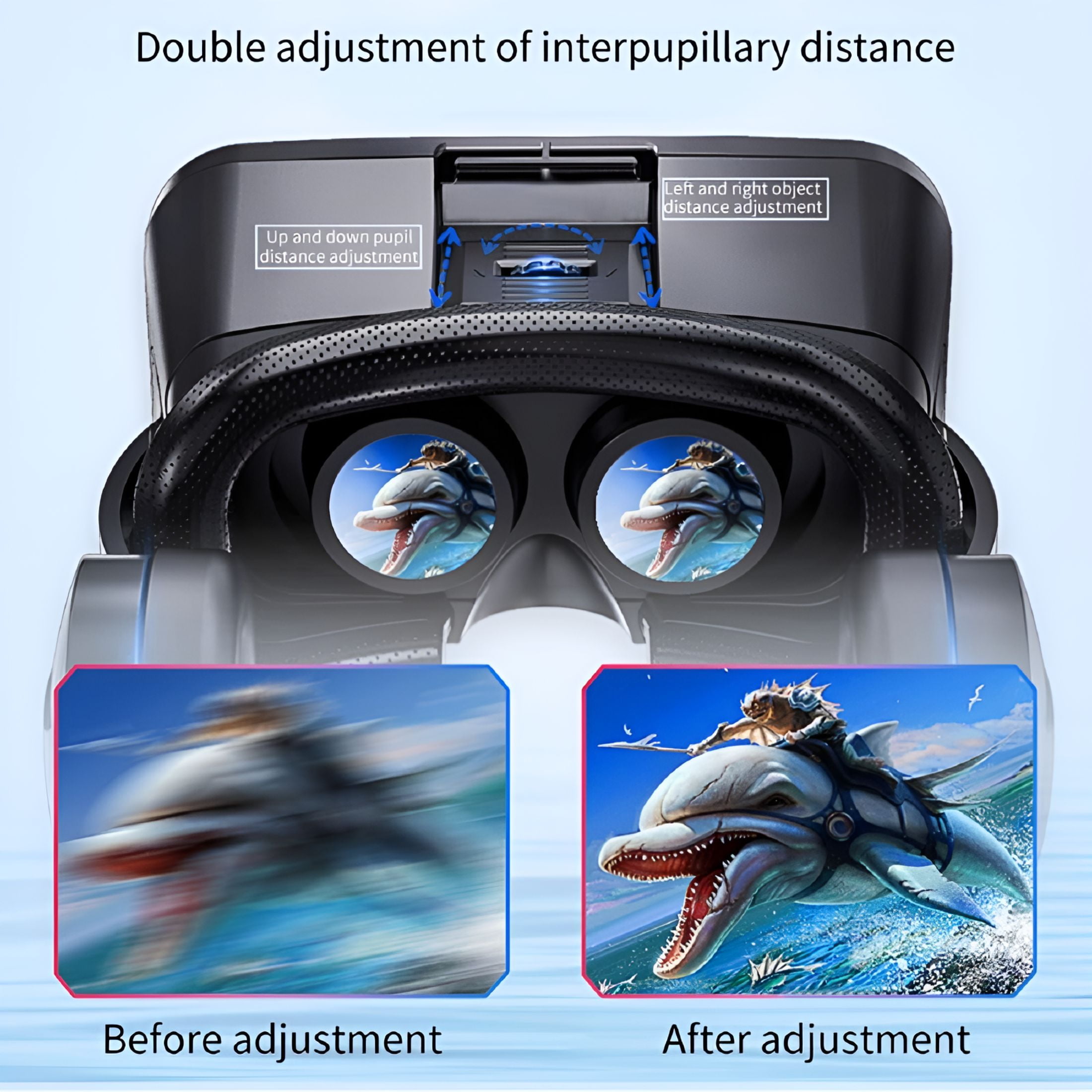 GJX VR Headset Virtual Reality Glasses for Smartphones (Black, 4.7 in - 6.7 in) 39428