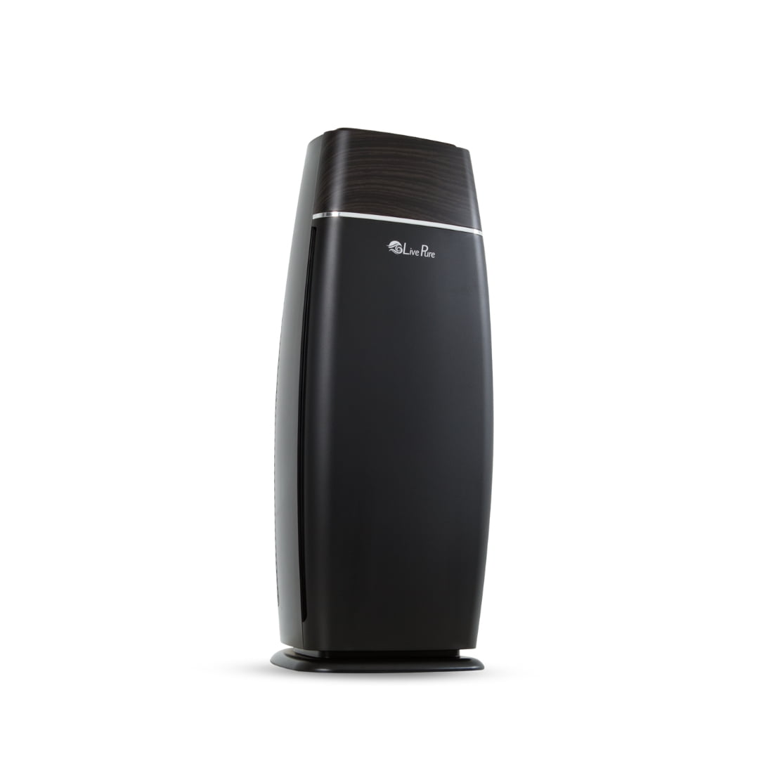 LivePure Sierra Series True HEPA Tall Tower Air Purifier (Black, 200 sq ft) sfl8d