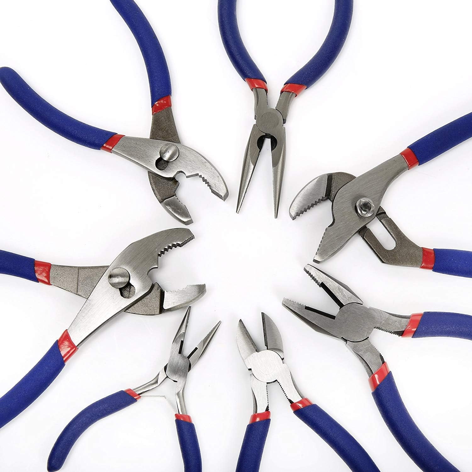 WORKPRO 7-Piece Pliers Set, Heavy-Duty Drop-Forged Steel Hand Tools for DIY and Home Maintenance (Blue, 7-Piece) ucimw