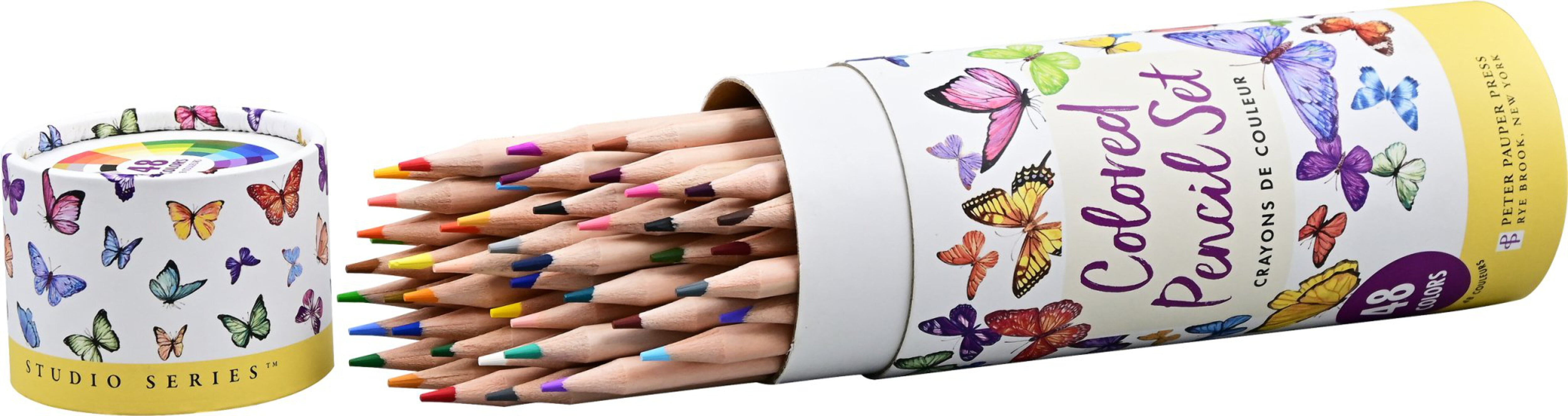 Peter Pauper Press Studio Series Colored Pencils (Professional Artist Grade, 48-Count Set) tg1kz