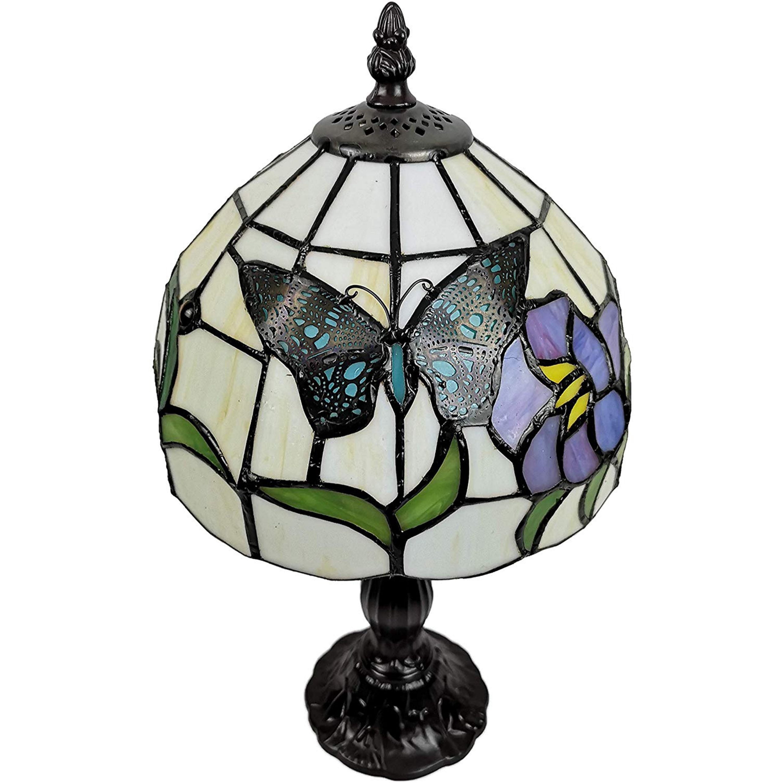 Amora Lighting Tiffany Style Butterflies Mini Table Lamp (Multicolor, 15 in) 9yewi - Image 3