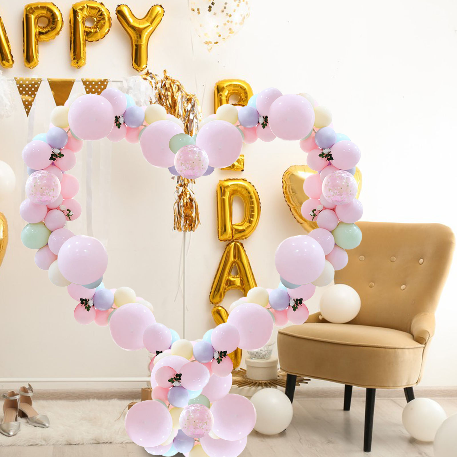 Toyvian Balloon Arch Kit for Weddings and Parties, Adjustable Plastic Stand (White, 1 Set) j2eqx