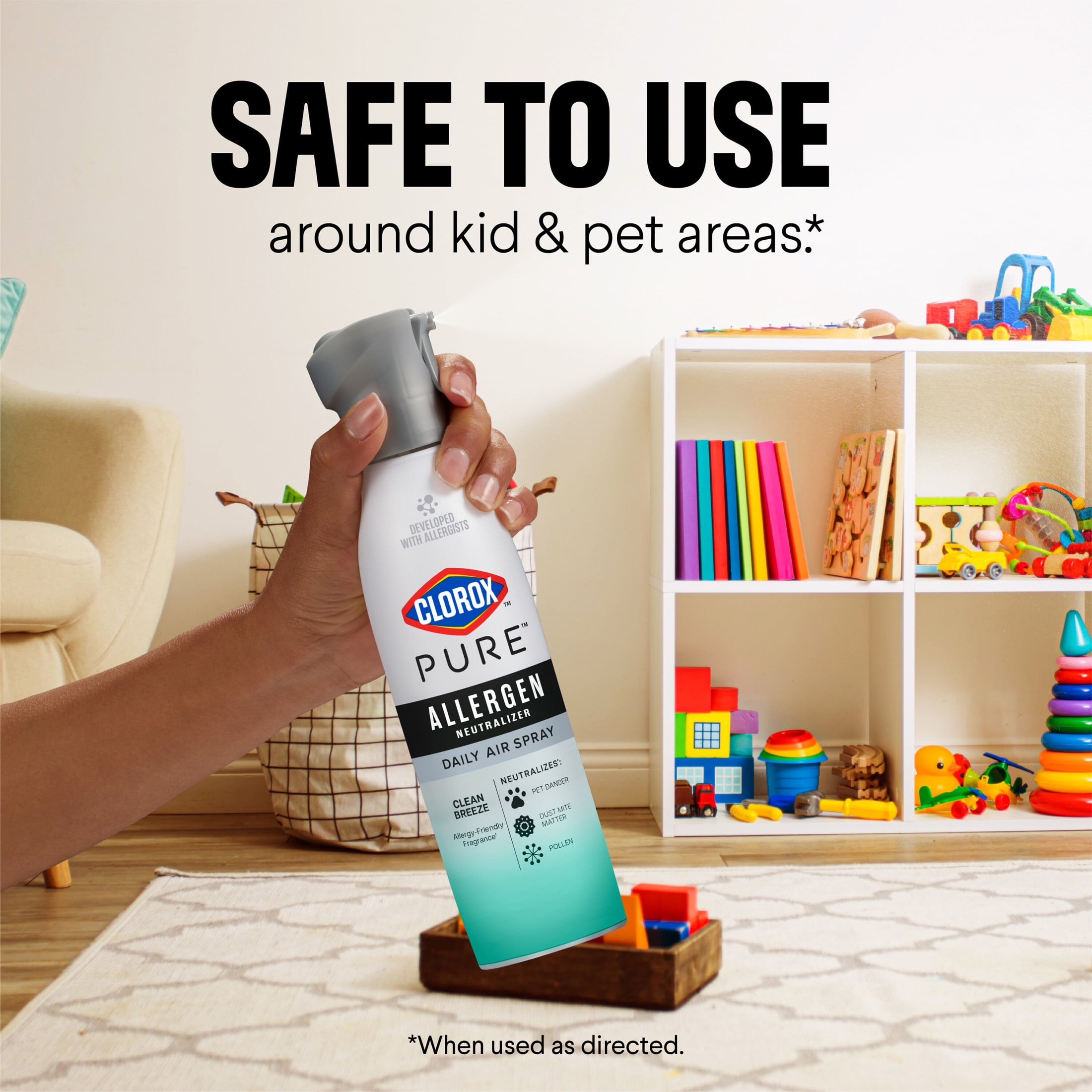 Clorox PURE Allergen Neutralizer Daily Air Spray, Clean Breeze (8 oz) 64jz6
