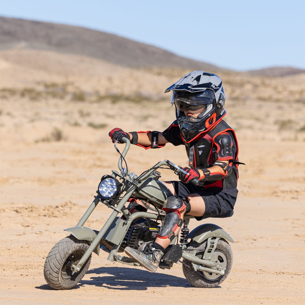 HOVER HEART DB003 49.4 cc 2-Stroke Gas Powered Mini Chopper Motorcycle (Black Gray Sand, 50.71 lb) kj0ms