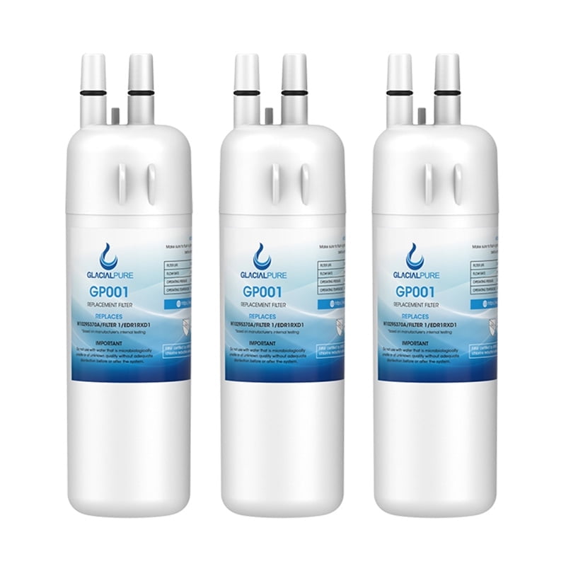 GlacialPure EDR1RXD1 Refrigerator Water Filter Replacement for WHR1RXD1 W10295370A (3-Pack) 5ex7g