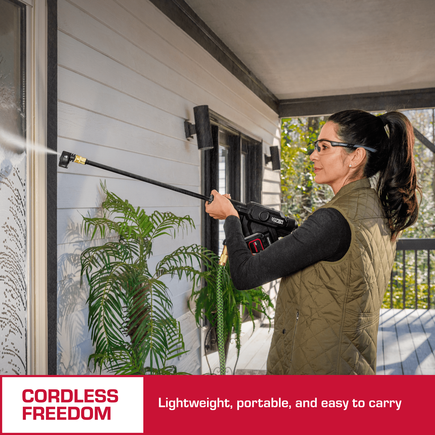 Hyper Tough 20V Brushless Cordless Portable Pressure Cleaner (710 PSI, 4.0Ah Battery Included) nyyb1