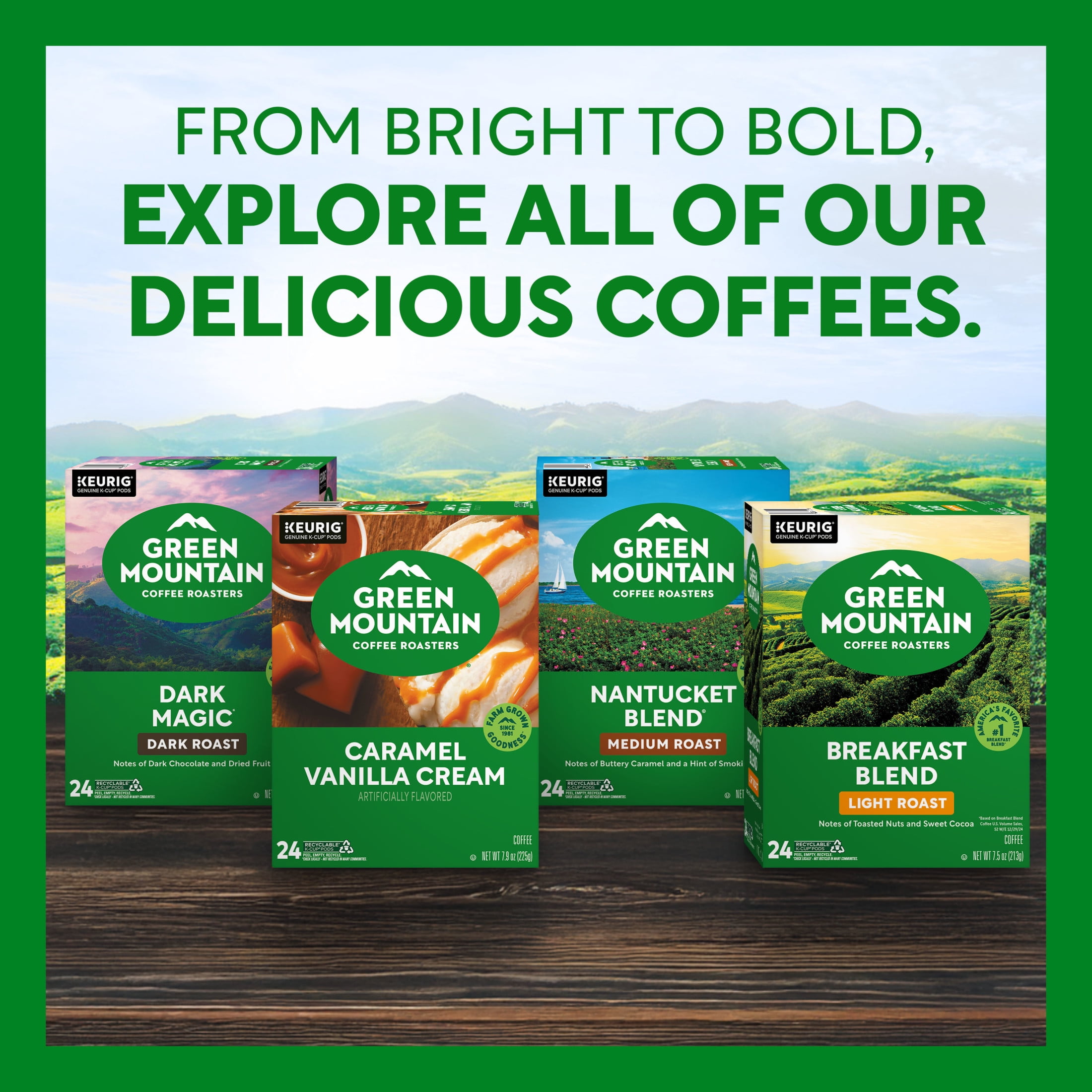 Green Mountain Coffee Roasters Decaf Breakfast Blend Light Roast Coffee Pods (24 Count) xdi2k