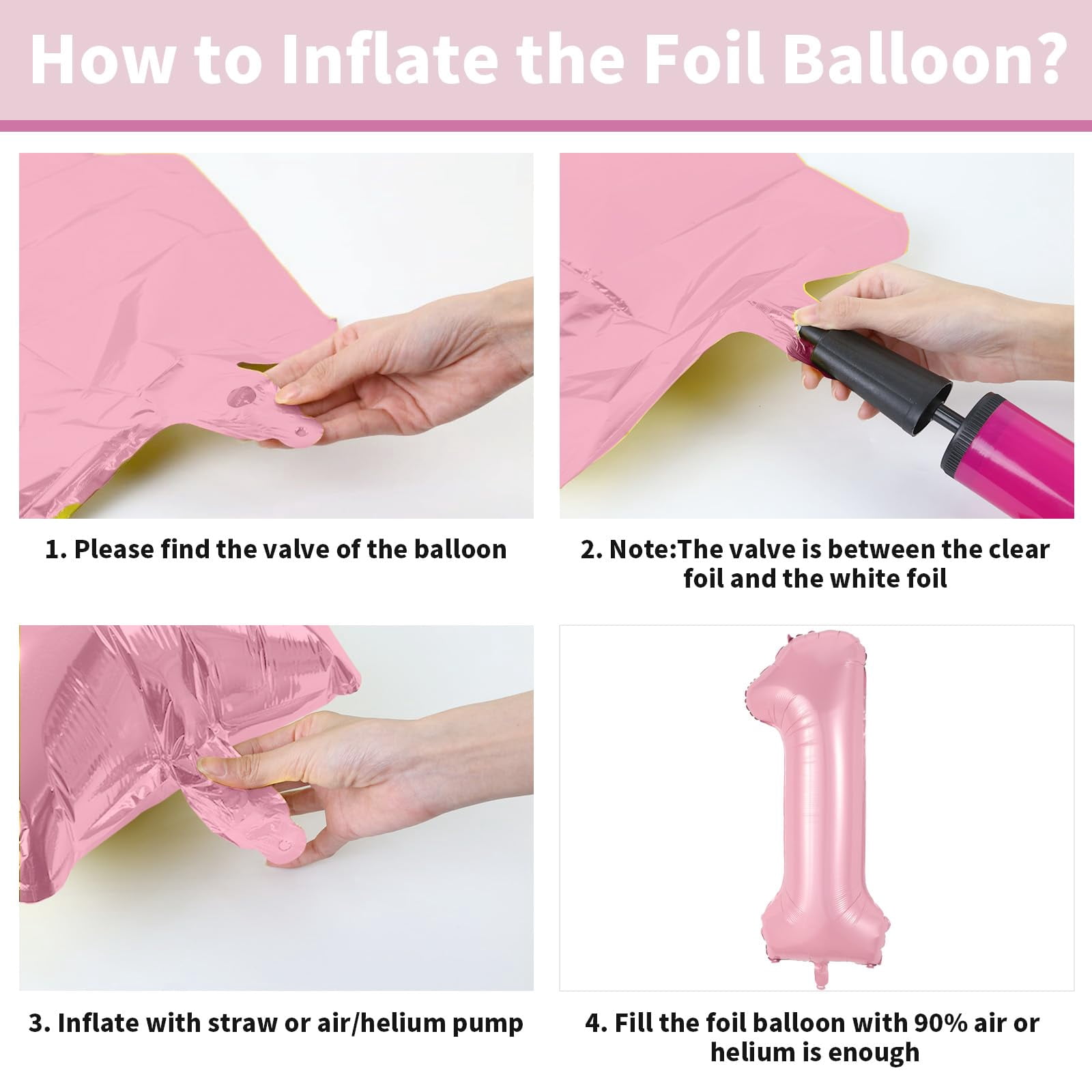 Biapian Number 5 Balloon Set for Birthday Party Decorations (Pink, 40 in Number Balloon with 18 in Heart Balloons) w24vt