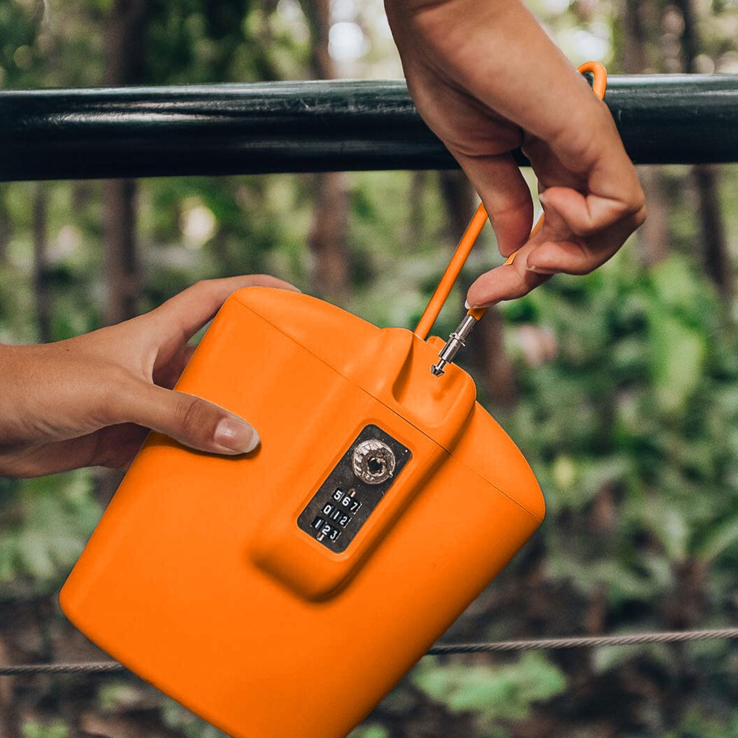 SAFEGO Portable Travel Safe with Combination Lock (Orange, 17 in) 09m9s