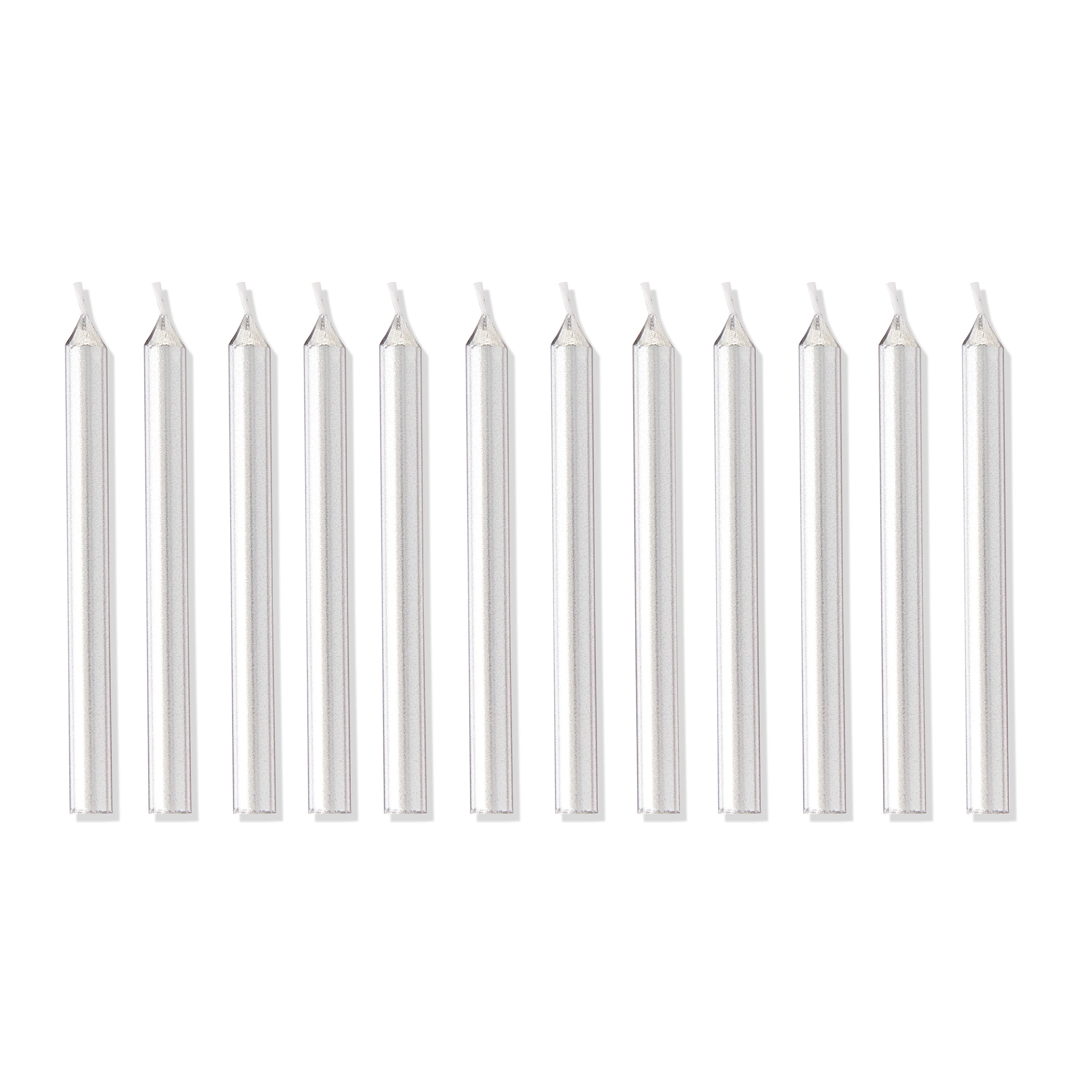 Way To Celebrate Metallic Birthday Candles (Silver, 12 Count) co7zk - Image 3
