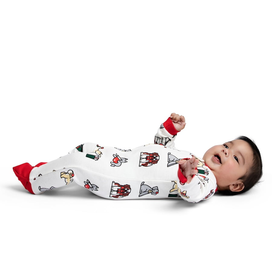 Monica + Andy Baby Christmas Organic Cotton Pajamas and Bib Set (Holiday Print, 0M-24M) wto1w