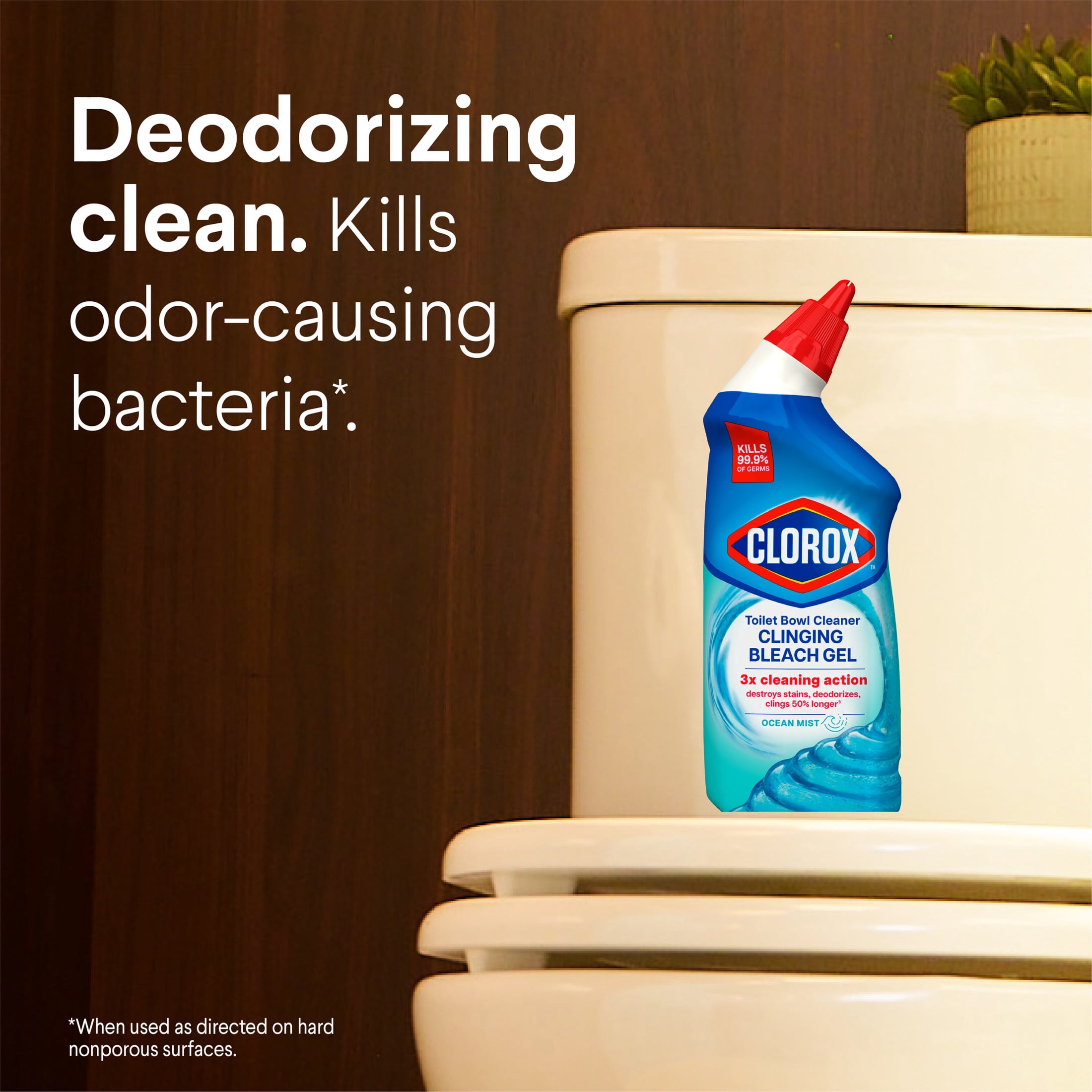Clorox Toilet Bowl Cleaner Clinging Bleach Gel, Ocean Mist, 24 fl oz (6 Pack) fydlf