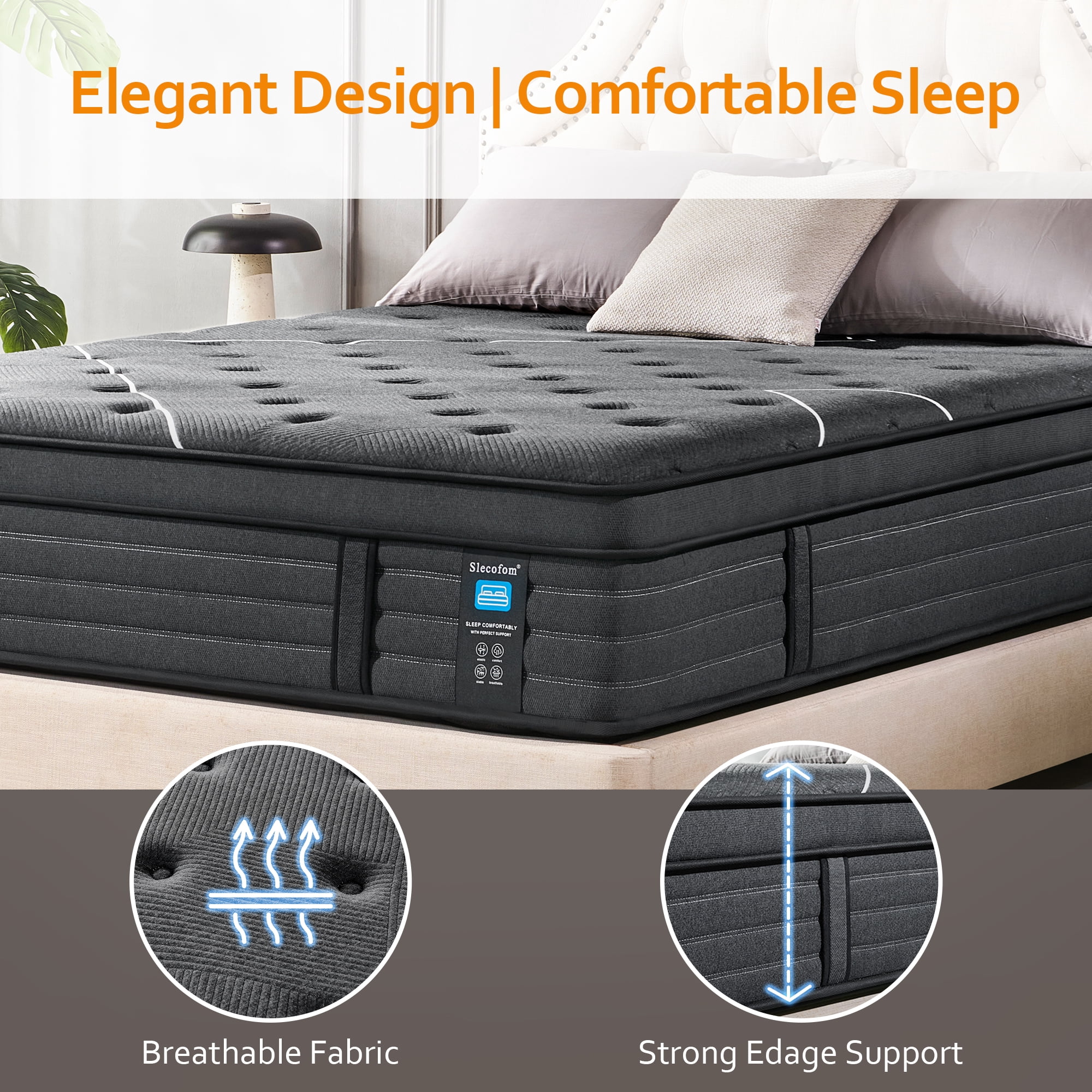 HEKKEYLA 14 Inch Extra Firm Hybrid Twin Mattress, Cooling Gel Memory Foam with Motion Isolation and Edge Support (Twin, 14 in) ibhq2