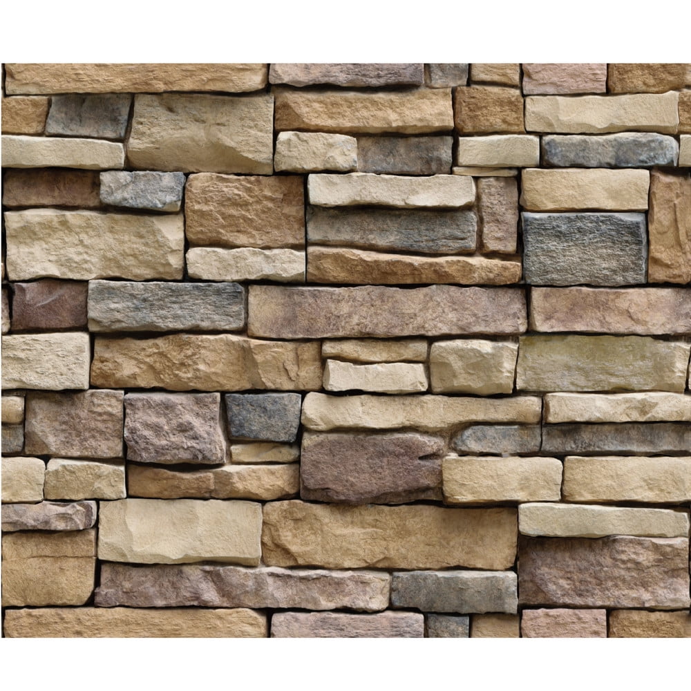 SIUBICH Peel and Stick Wallpaper, 3D Realistic Stone Textured Wall Covering for Backsplash and Countertop (Grey, 17.7 in x 118 in) kgufy