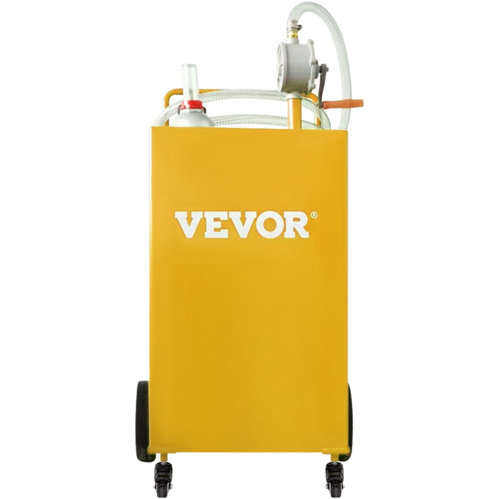 SKYSHALO 35 Gallon Portable Fuel Caddy with Rotary Pump and 4 Wheels (Yellow, 35 Gallon) jftmz