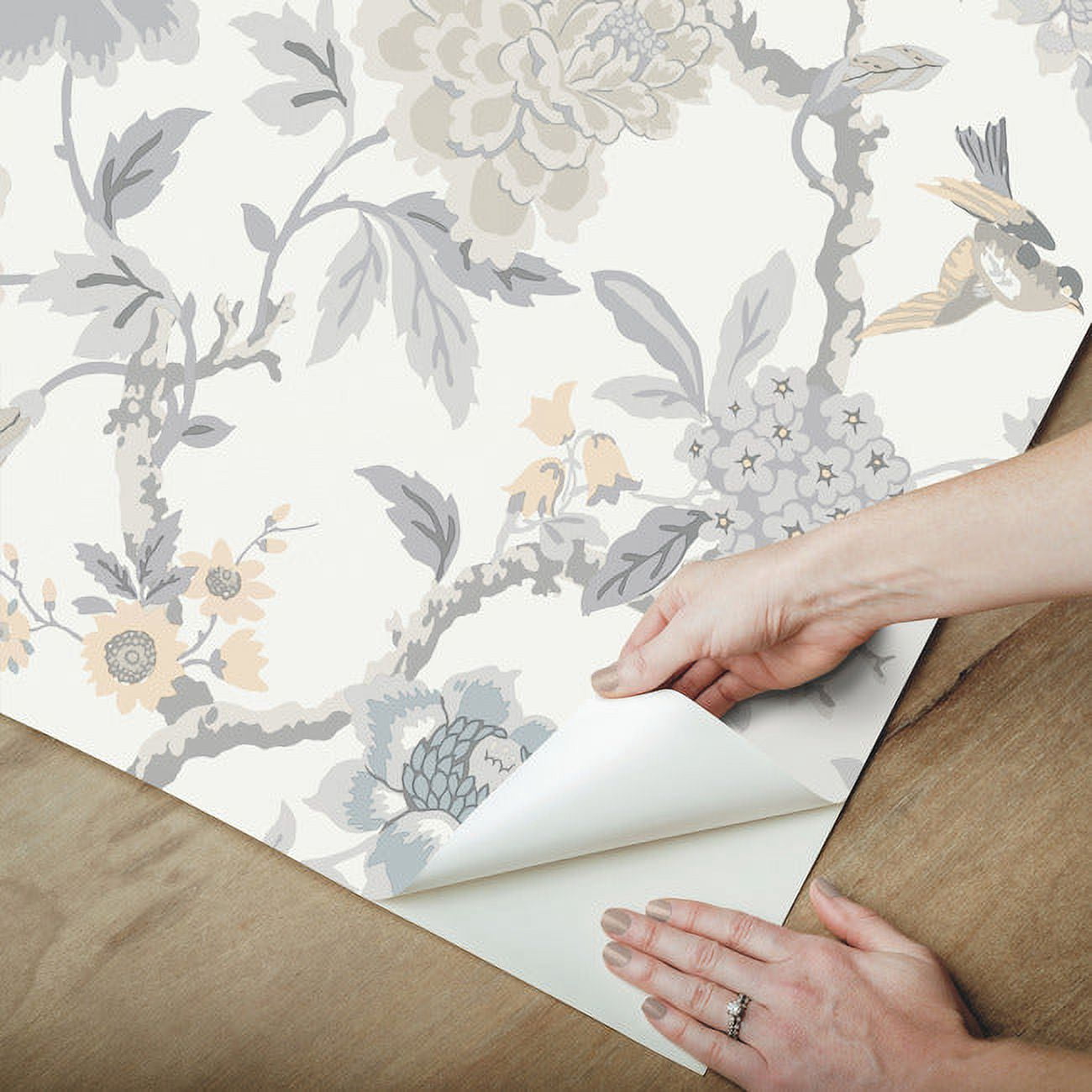 RoomMates Waverly Candid Moments Peel and Stick Wallpaper (Red, 18 in x 18.86 ft) dgpmx