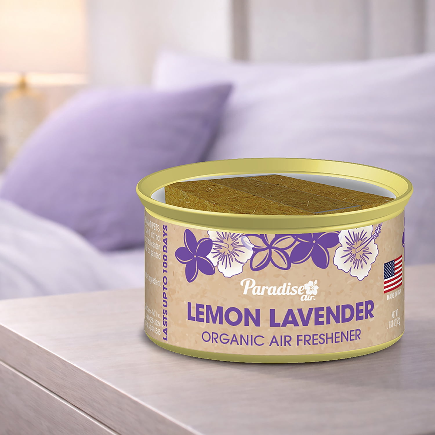 Paradise Air Household Organic Air Freshener, Lemon Lavender Scent, Long-Lasting Odor Neutralizer (1.8 oz) 40p66