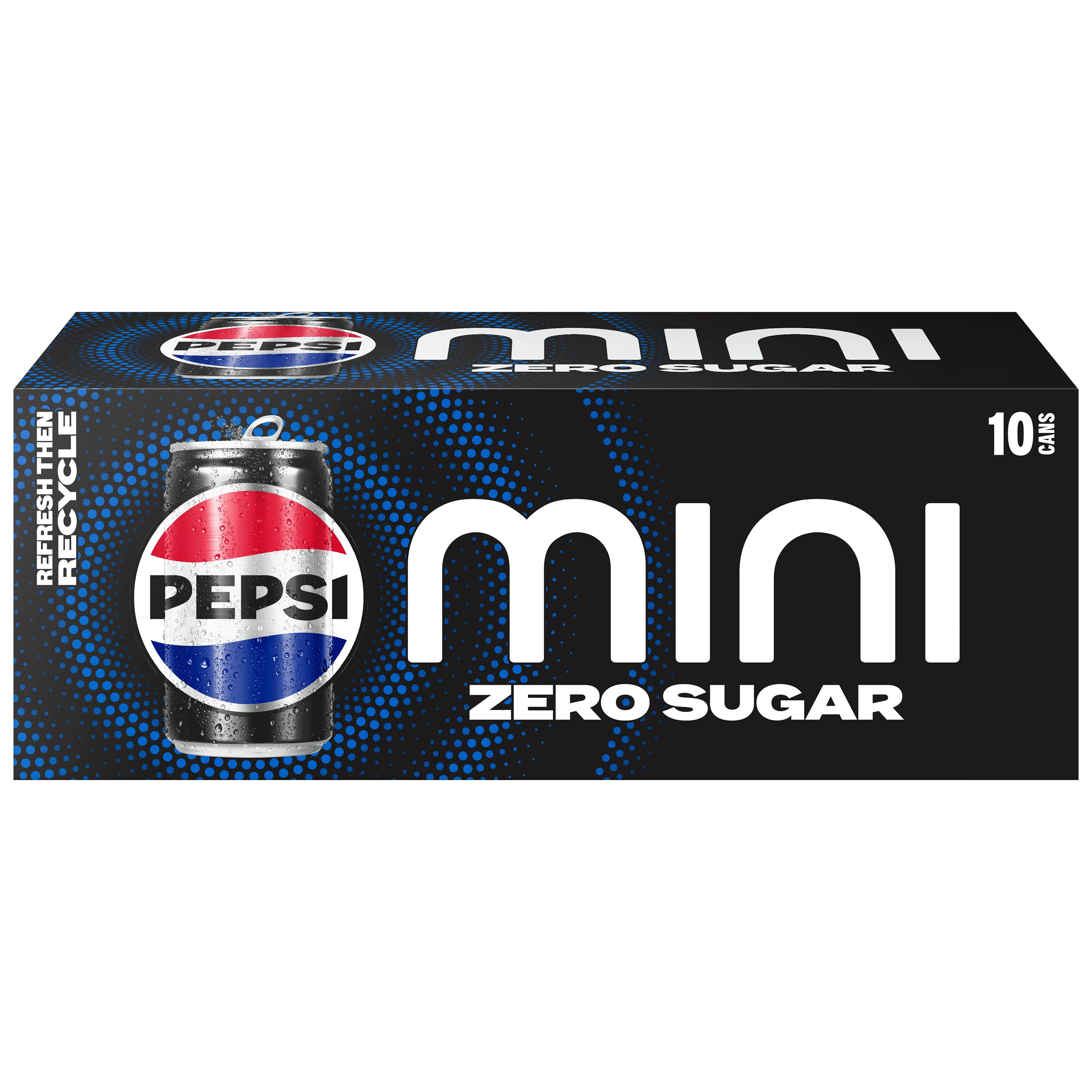 Pepsi Zero Sugar Cola Soda, Refreshing Zero Calorie Beverage (10 Pack, 7.5 fl oz) 3egat