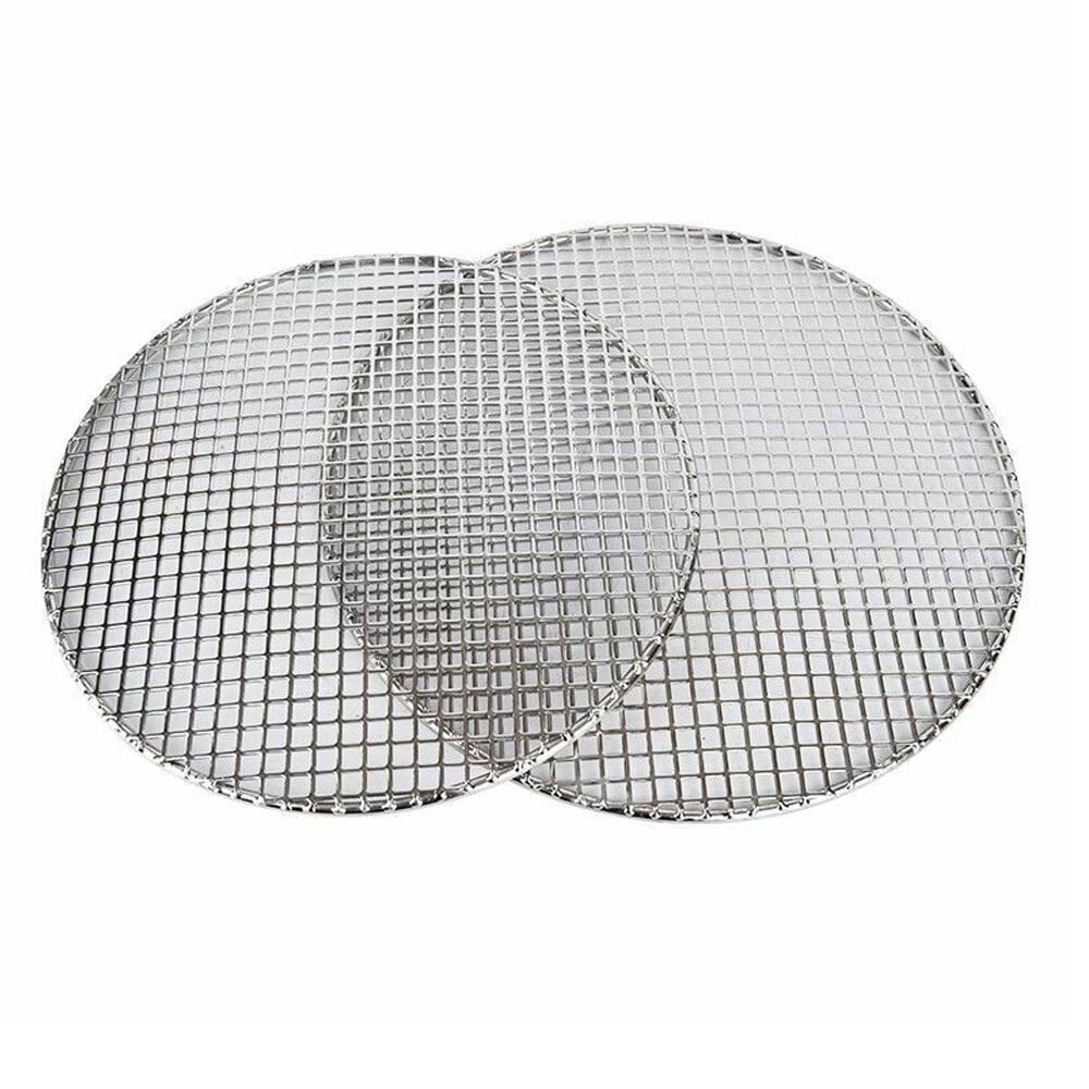 Oukaning LED 16 Inch Round Stainless Steel BBQ Grill Grate, Heavy-Duty 304 Food Grade Wire Rack for Charcoal Gas Grills and Fire Pits (16 in) saop3