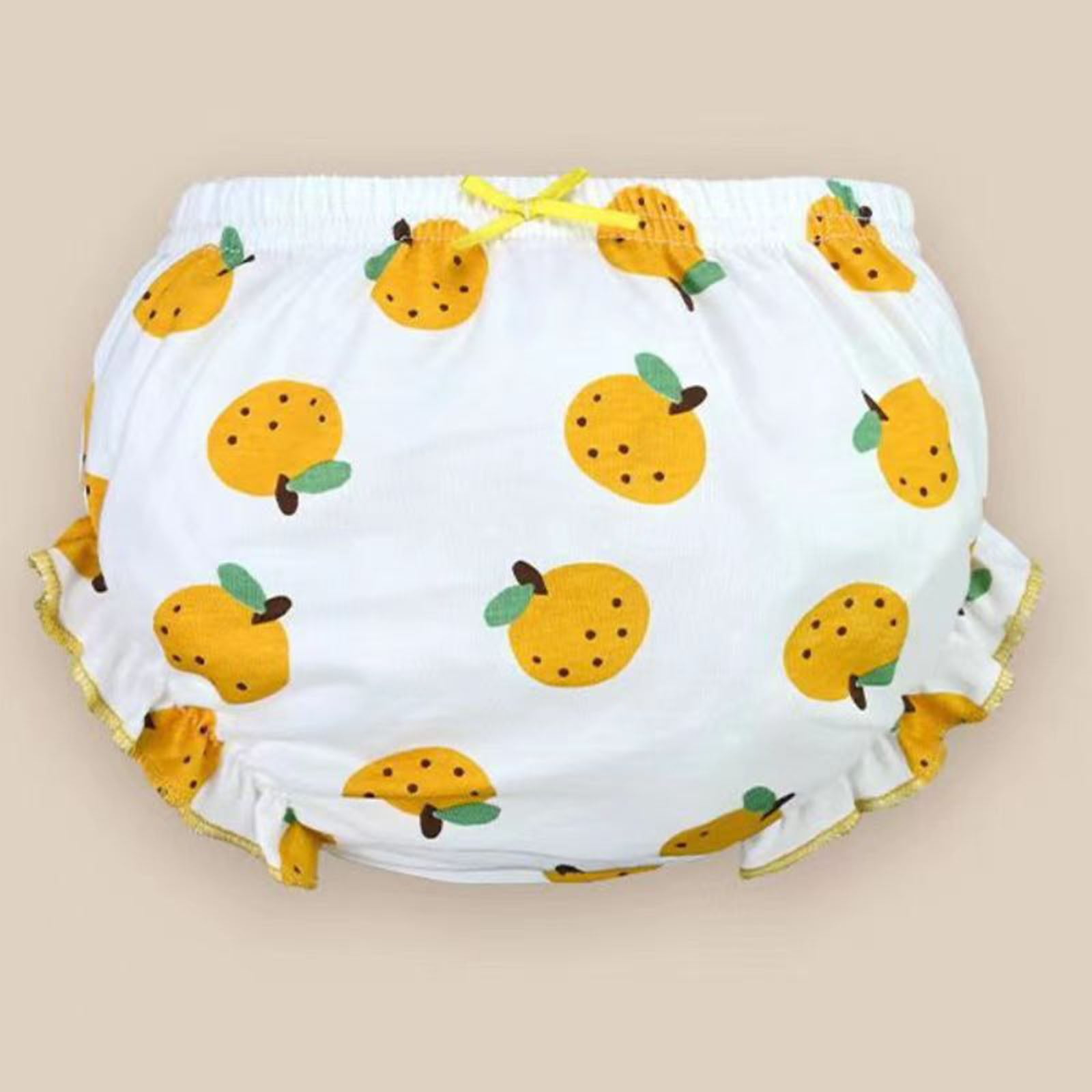 Splozh Toddler Girls Potty Training Underwear Organic Cotton Ruffled Briefs (Fruit Print, 4-Pack, 1-2 Years) c9uqs