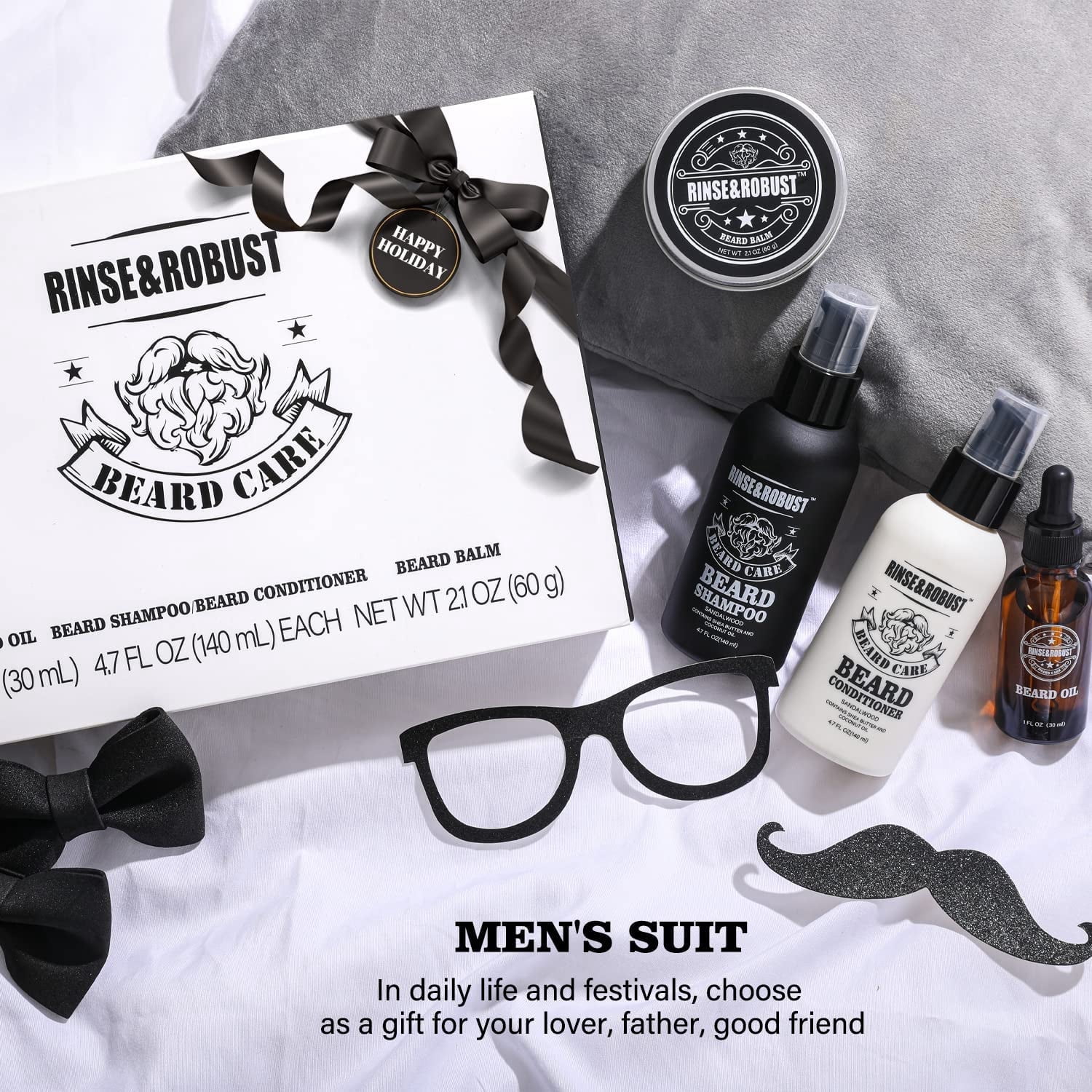 Body & Earth Beard Grooming Kit for Men (Sandalwood, 4-Piece Set) q56u6