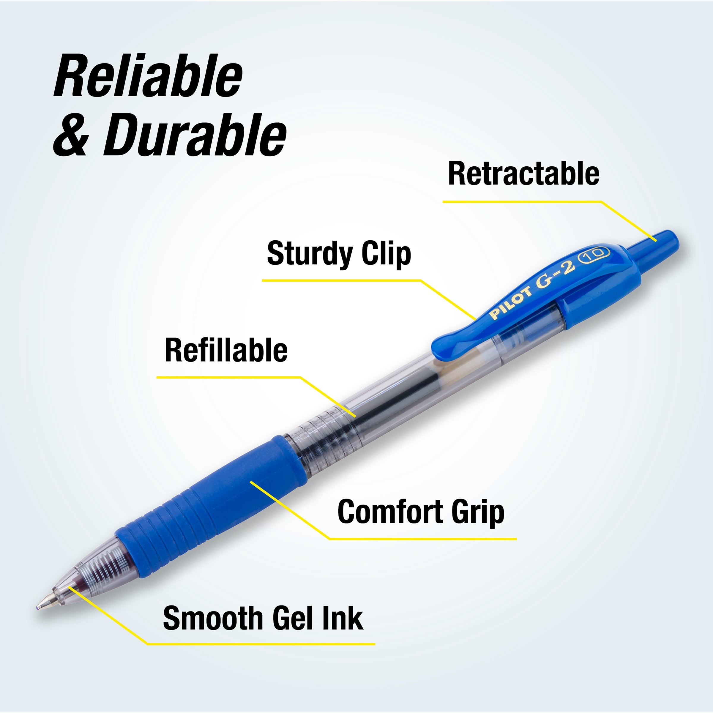 Pilot G2 Premium Gel Roller Pens, Smooth Writing Quick-Drying Ink (Blue, 12 Pack) cubea