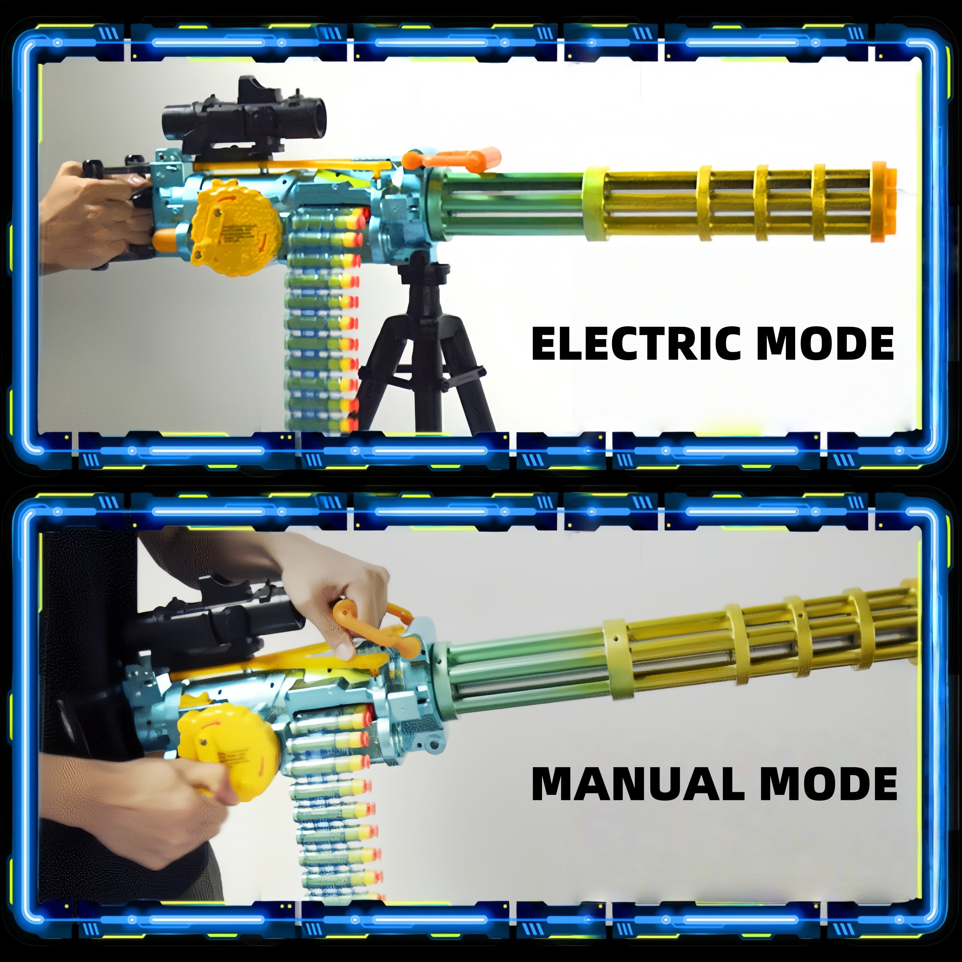 Lehui Toys Manual Foam Dart Blaster Set with 24-Round Chain and 40 EVA Darts (40 Count) qqeat
