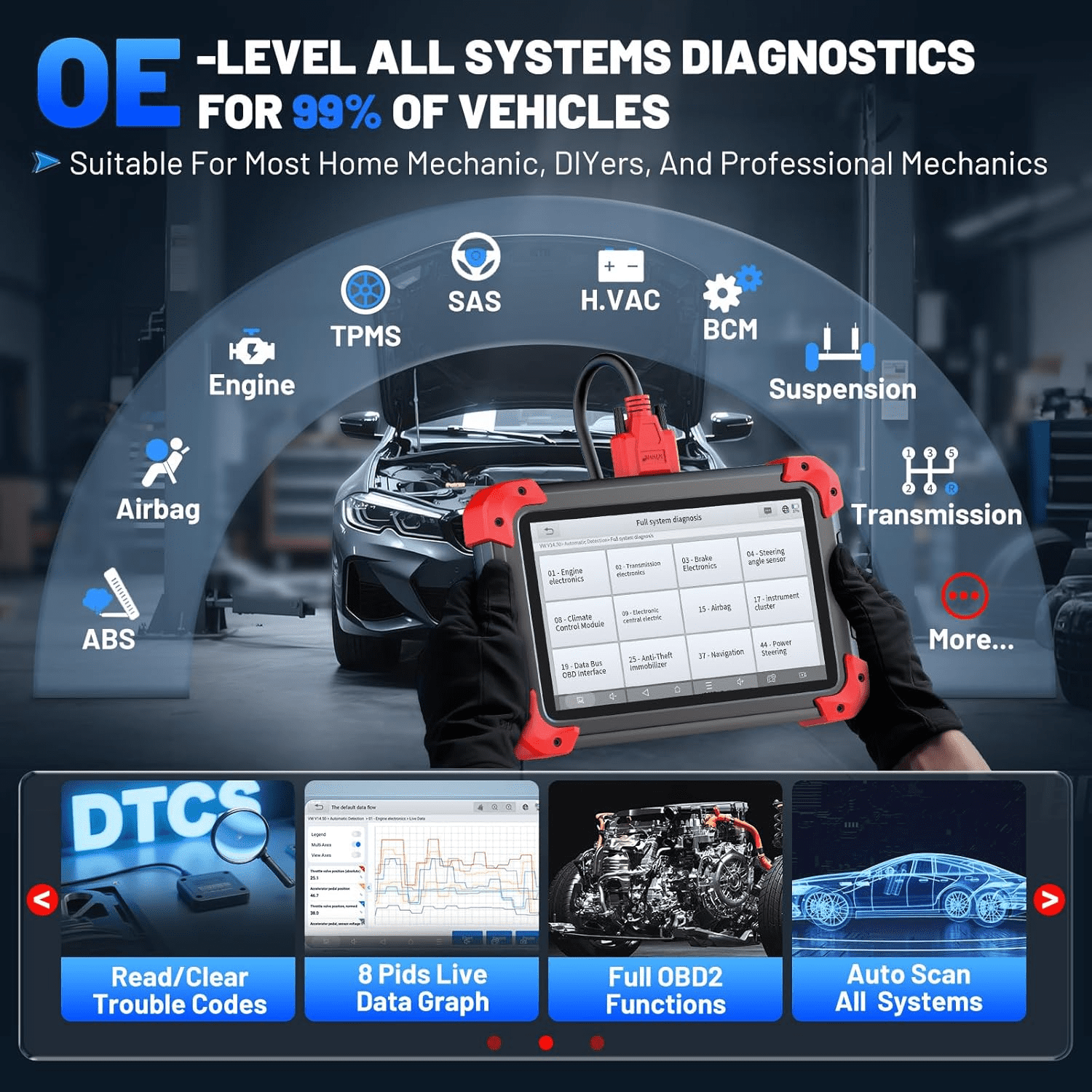 XTOOL D7X OBD2 Scanner Bidirectional Diagnostic Tool (Black, 1 Unit) bew47