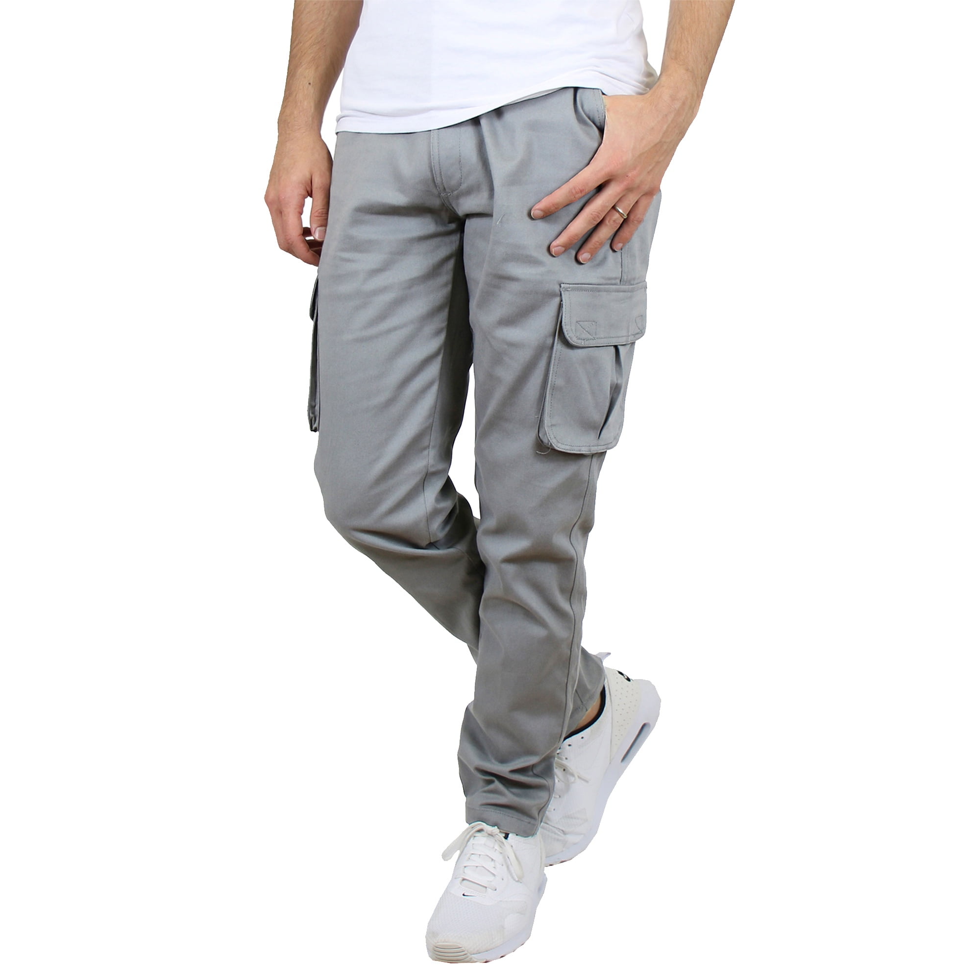 Galaxy by Harvic Men's Cotton Flex Stretch Classic Cargo Pants (Khaki, 32x30) otr0d