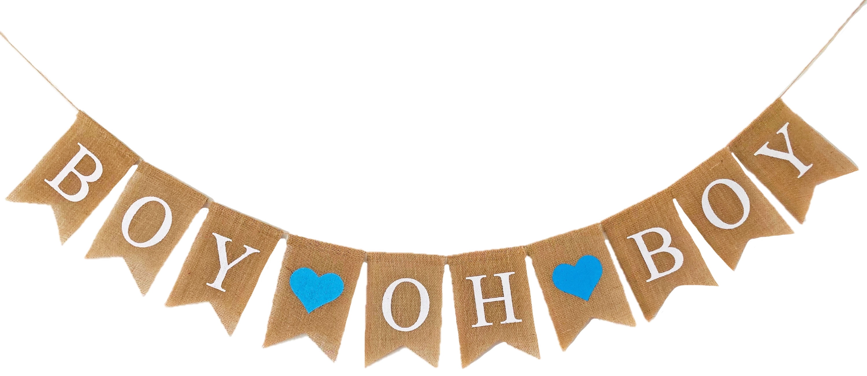 Shimmer Anna Shine Baby Boy Burlap Banner for Baby Shower and Gender Reveal Party (Blue, 7.5 ft) ym5oh