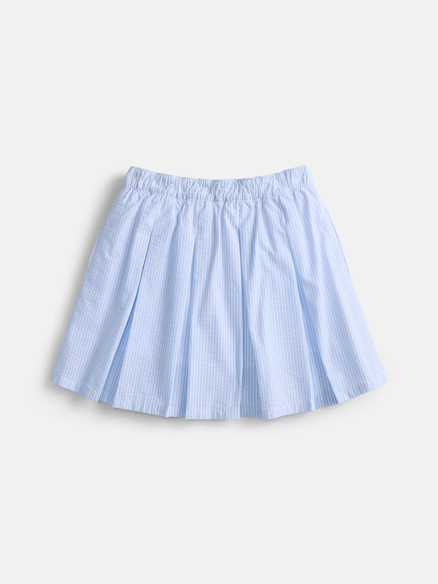 Weekend Academy Girls Striped Pleated Skirt with Built-in Shorts (Blue, Size 4-18) 2c0br