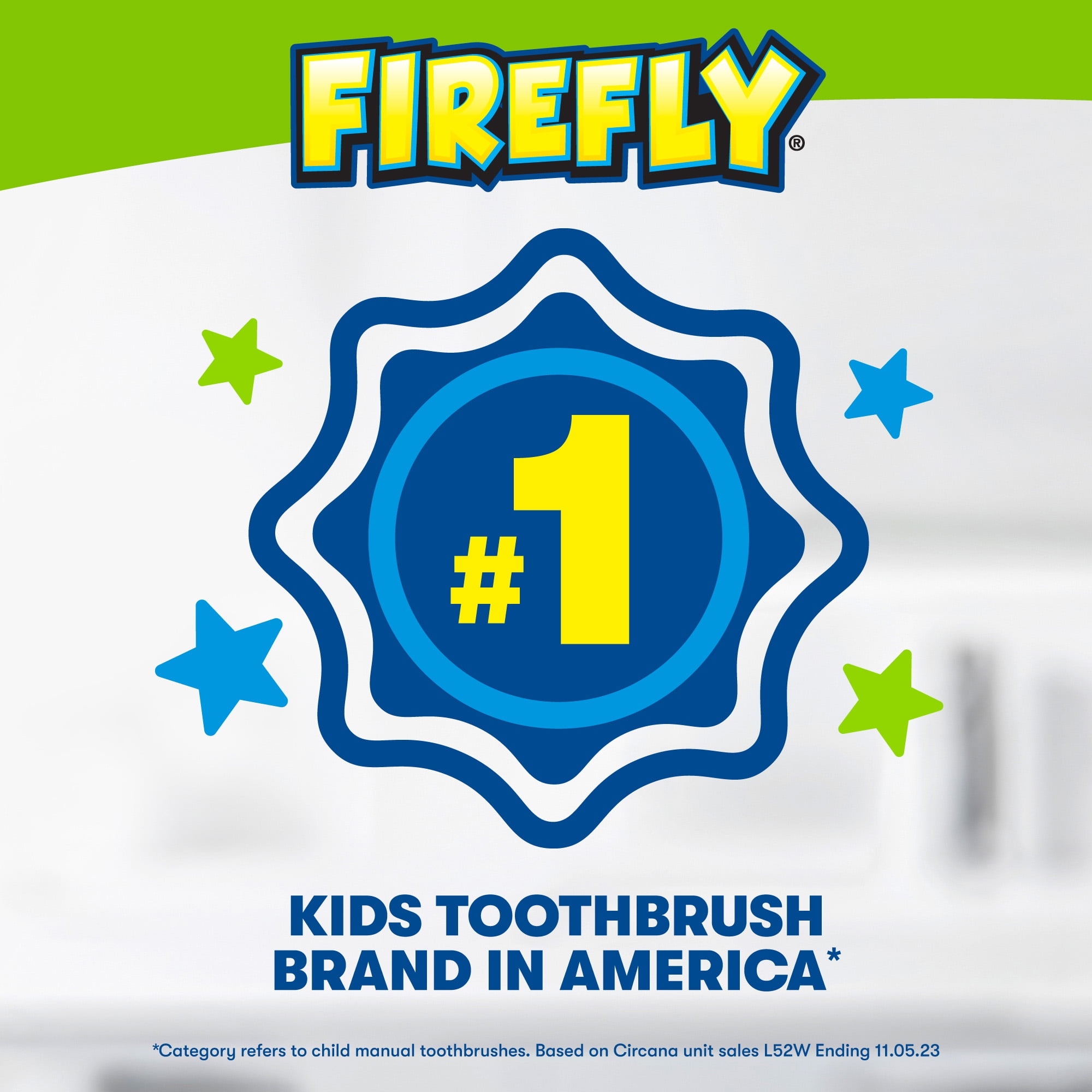 Firefly Kids Light Up Timer Toothbrush, Soft Bristles, Oral Care Set (Blue and Green, 2 Count) alqsg