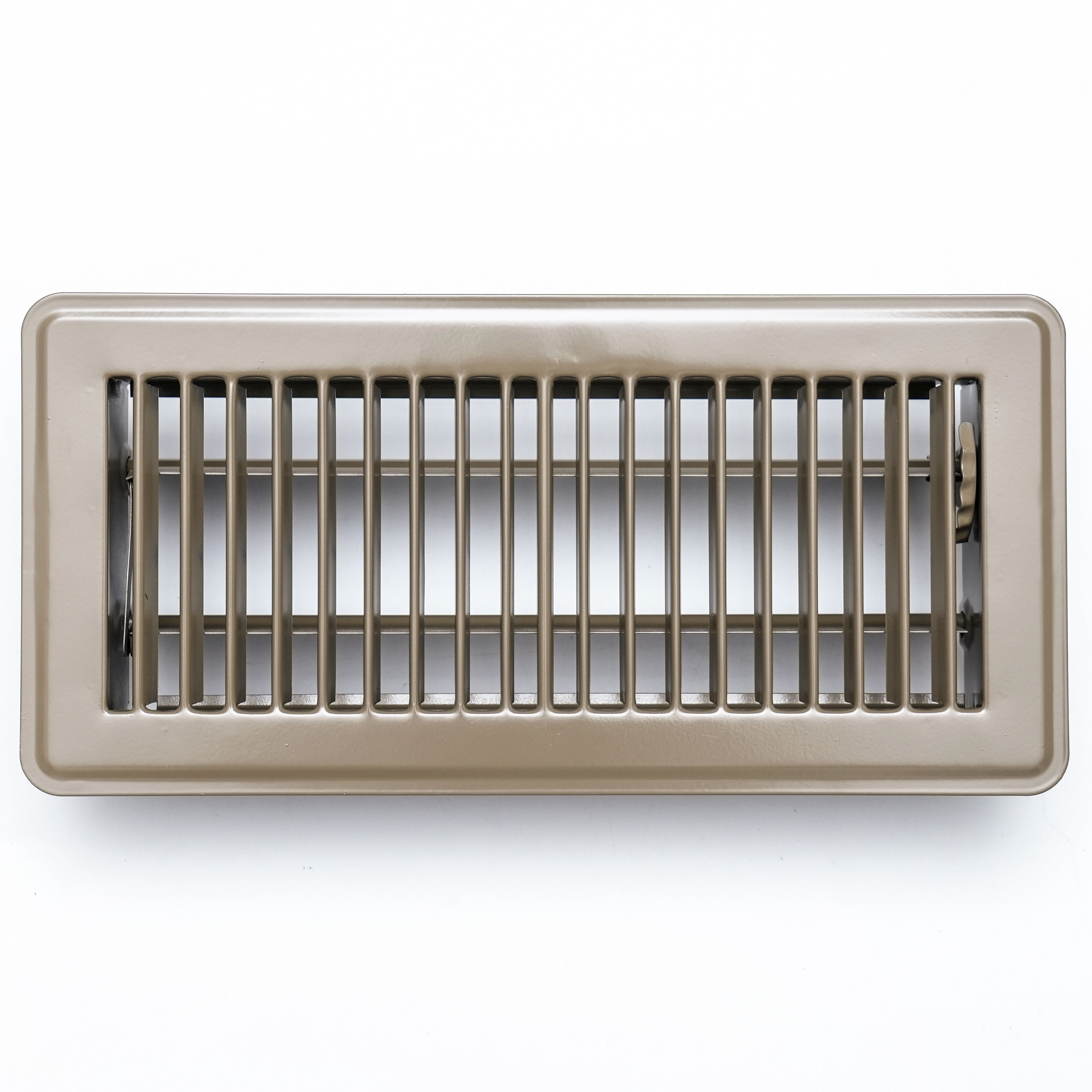 Handua Floor Register Vent Cover, Heavy Duty Steel Louvered Grille with Adjustable Damper (Brown, 4 in x 10 in) vlnss