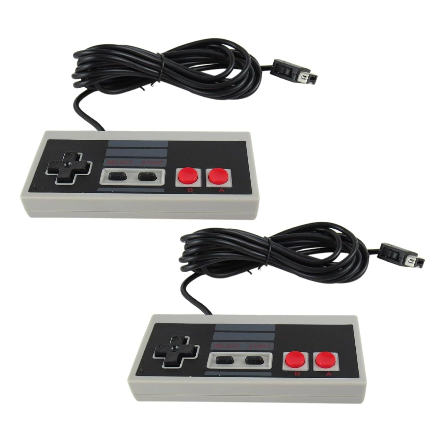 General Classic USB Controllers for NES Mini (Grey, 2 Pack with 6 ft Extension Cable) ucju8