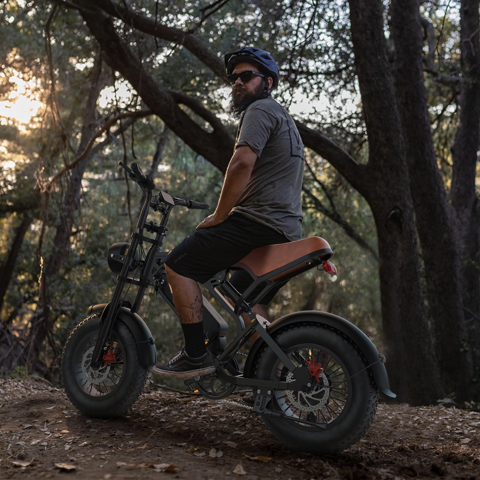 Rexei Yeki Electric Bike for Adults, 1200W Off-Road E-Bike, 48V 18AH Removable Battery, Dual Disc Brakes, 16 in Wide Tires (Black) 9hsac