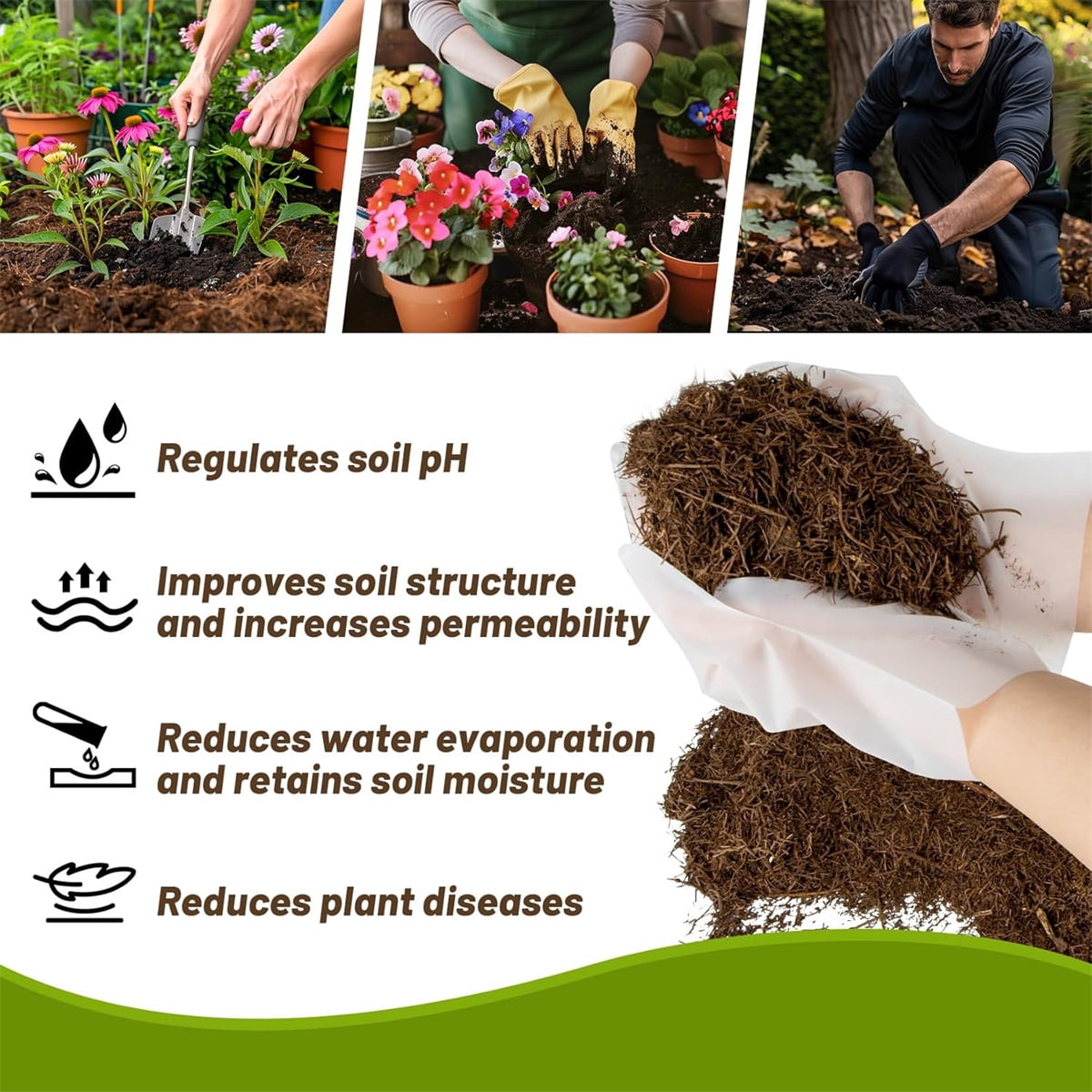 Tutuviw Natural Pine Needle Mulch for Orchids and Potted Plants, Organic Soil Amendment for Garden Landscaping (10 oz) 8efan