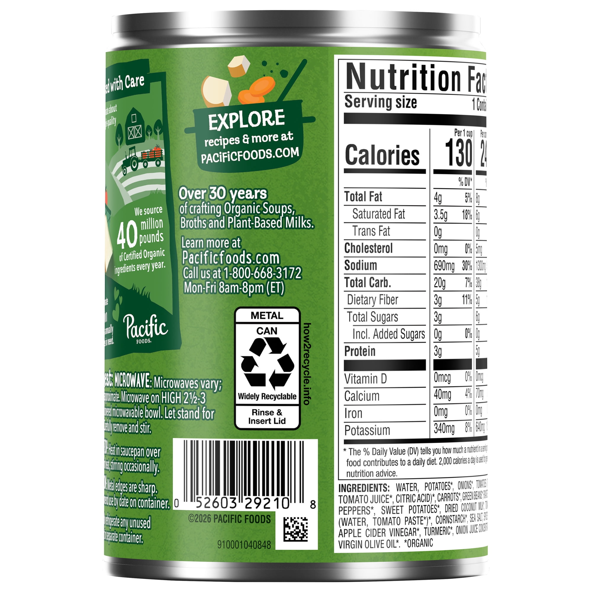Pacific Foods Organic Curry Potato and Vegetable Soup, Plant-Based Vegan Meal (12 Pack, 16.3 oz) twsvm