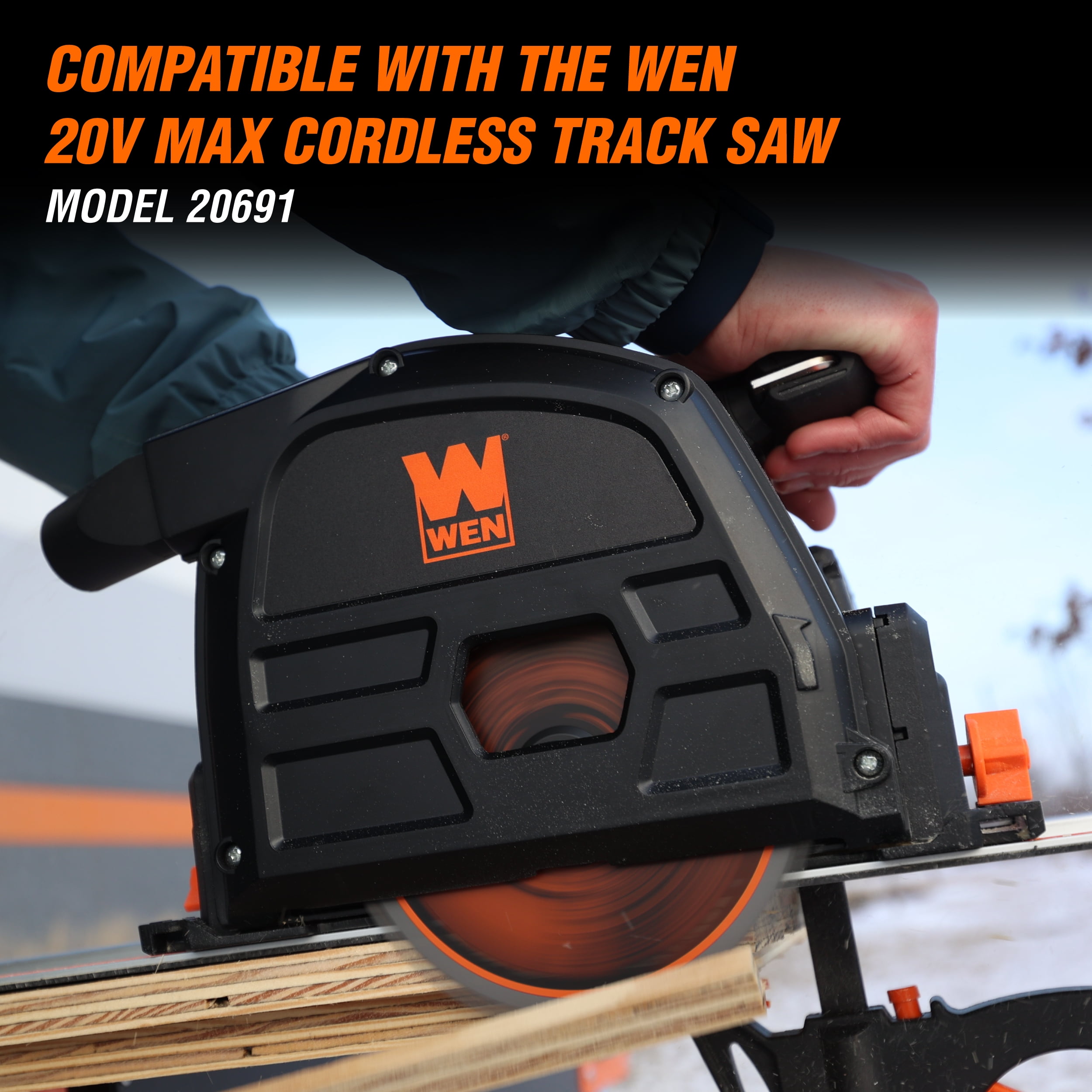 WEN Track Saw Guide Rail System with Adapters (Black, 100 in) 61h9b