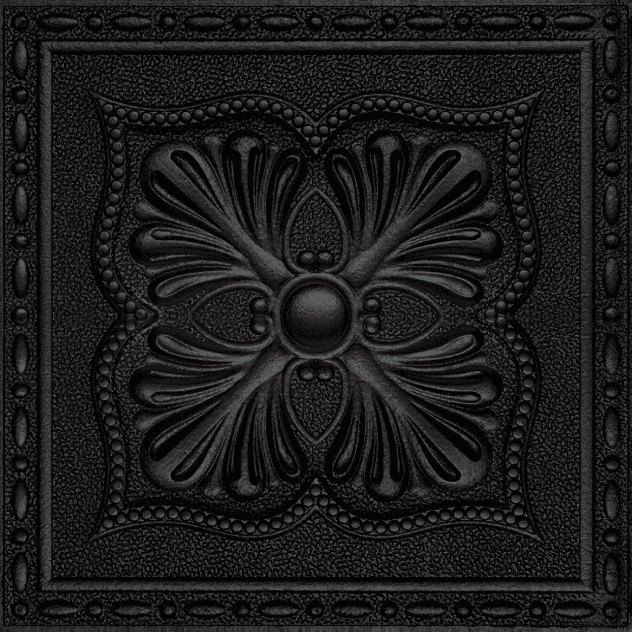 Abyssaly Peel and Stick Ceiling Tiles, Lightweight Foam Wall Panels for Interior Decor (Black, 16 Pack, 13.7 in x 13.7 in) 25w96