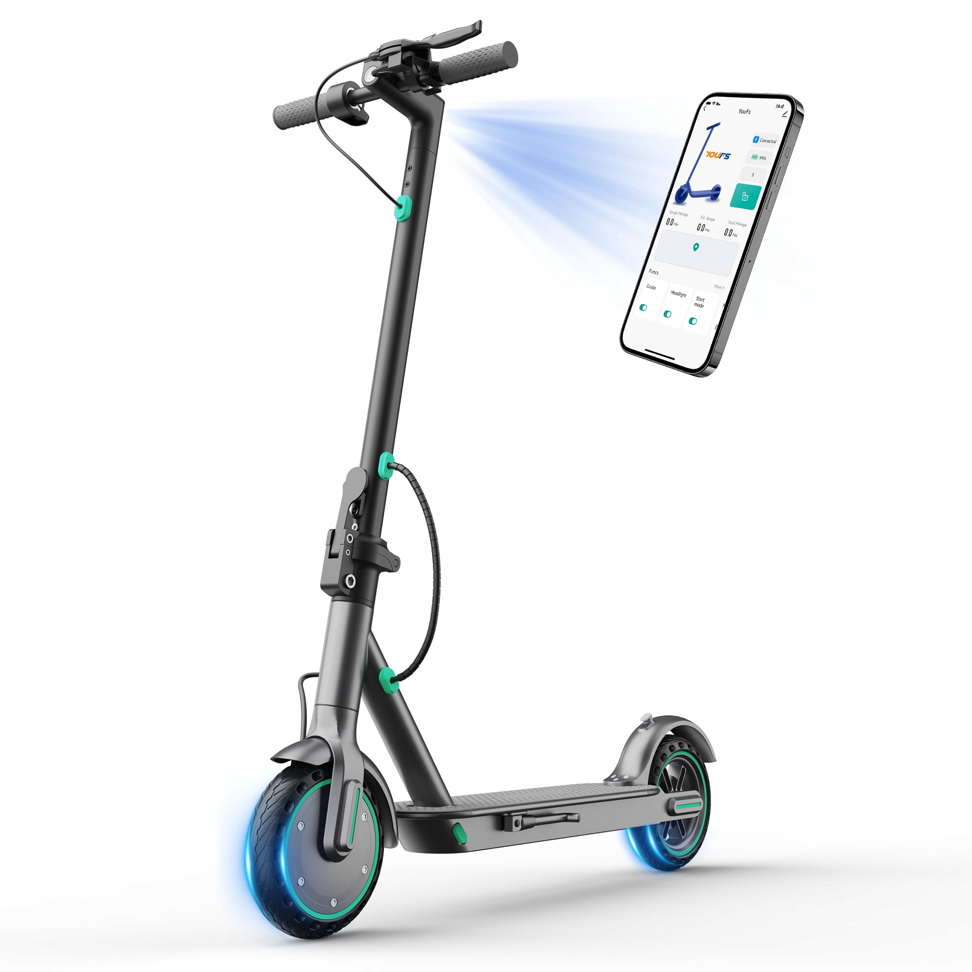 Keemigo Electric Scooter for Adults, Foldable Portable Commuter E-Scooter, 350W Motor, 19mph Max Speed, 20 Mile Range (Blue, 8.5 in) vsk56