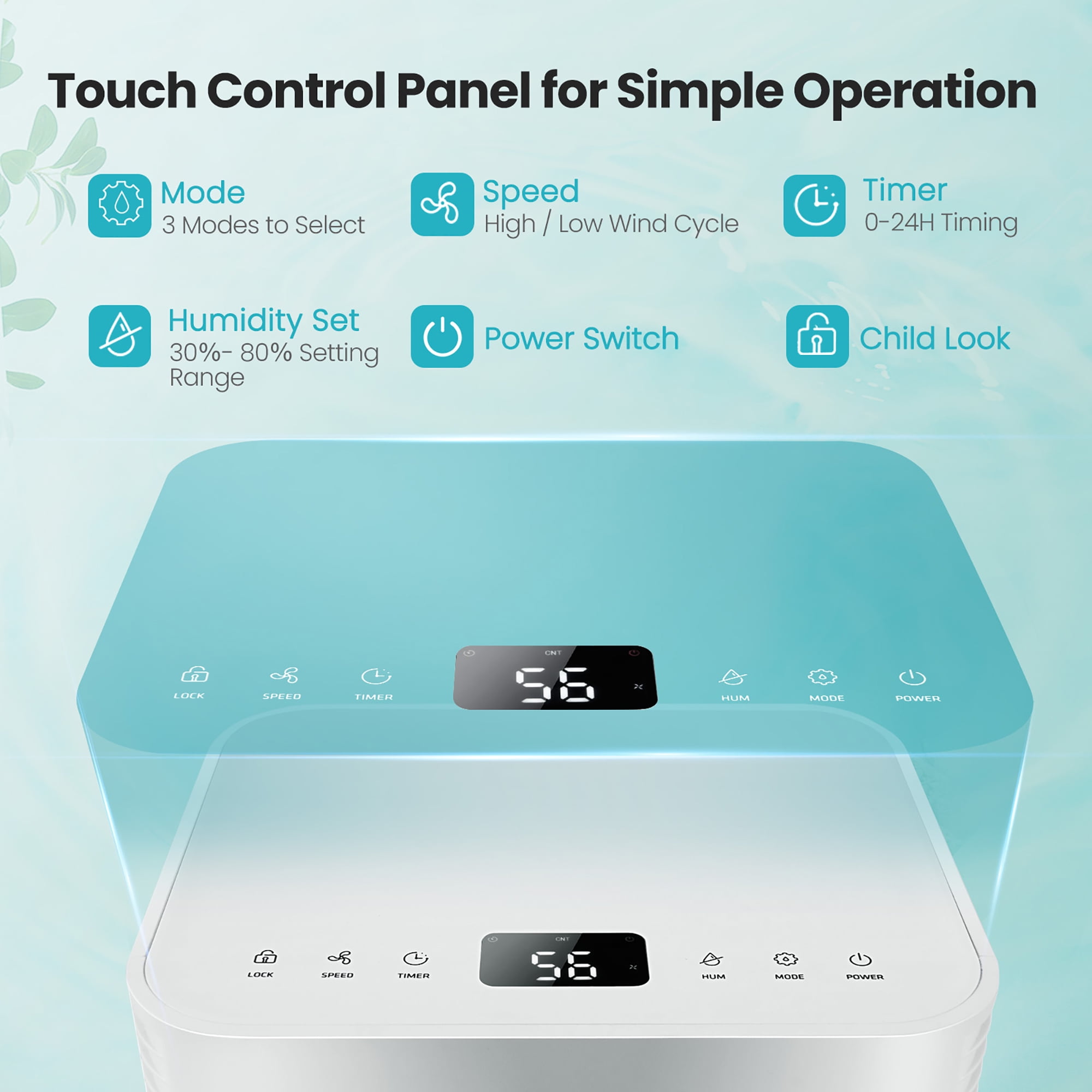 Costway Dehumidifier for Home and Basement with Auto Defrost and Timer (White, 9-Pint DOE) ldw9u
