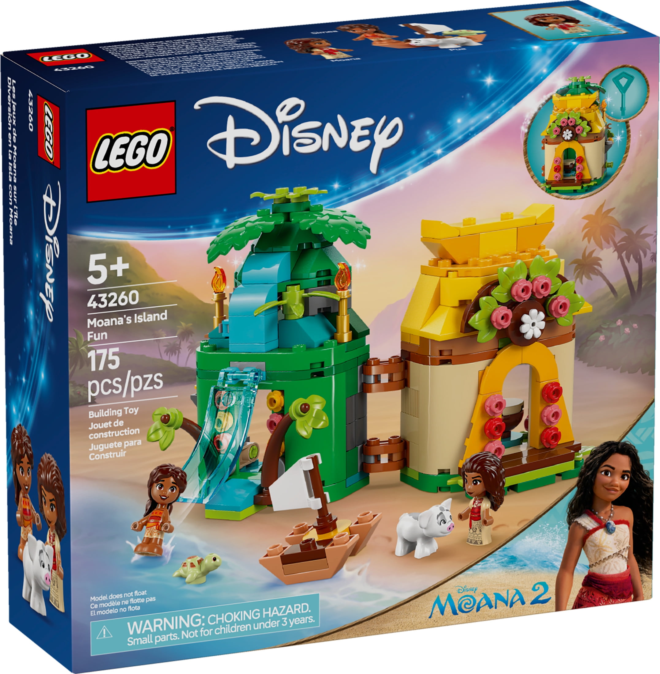 LEGO Disney Moana's Island Fun Building Set with Micro-Dolls and Pua Figure (4 in. Height) y7pvp