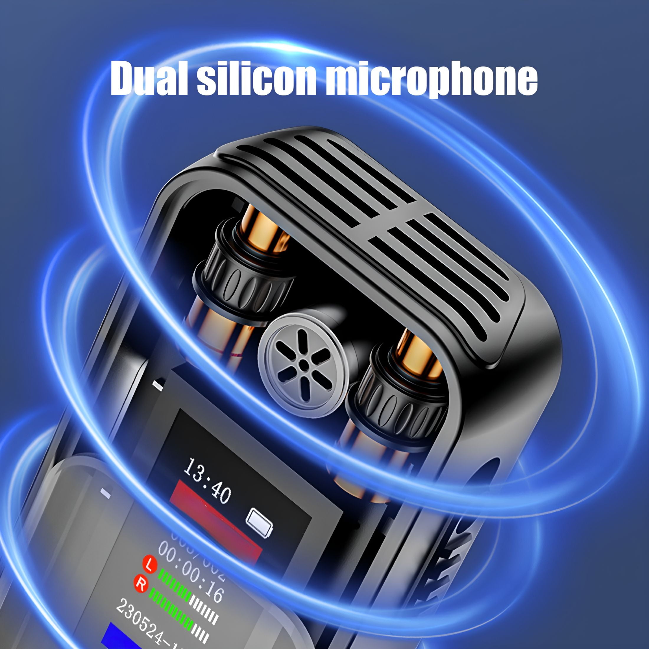 GJX Digital Voice Recorder with Noise Reduction, Portable Audio Recording Device for Lectures and Meetings (Black, 8 GB) r66se