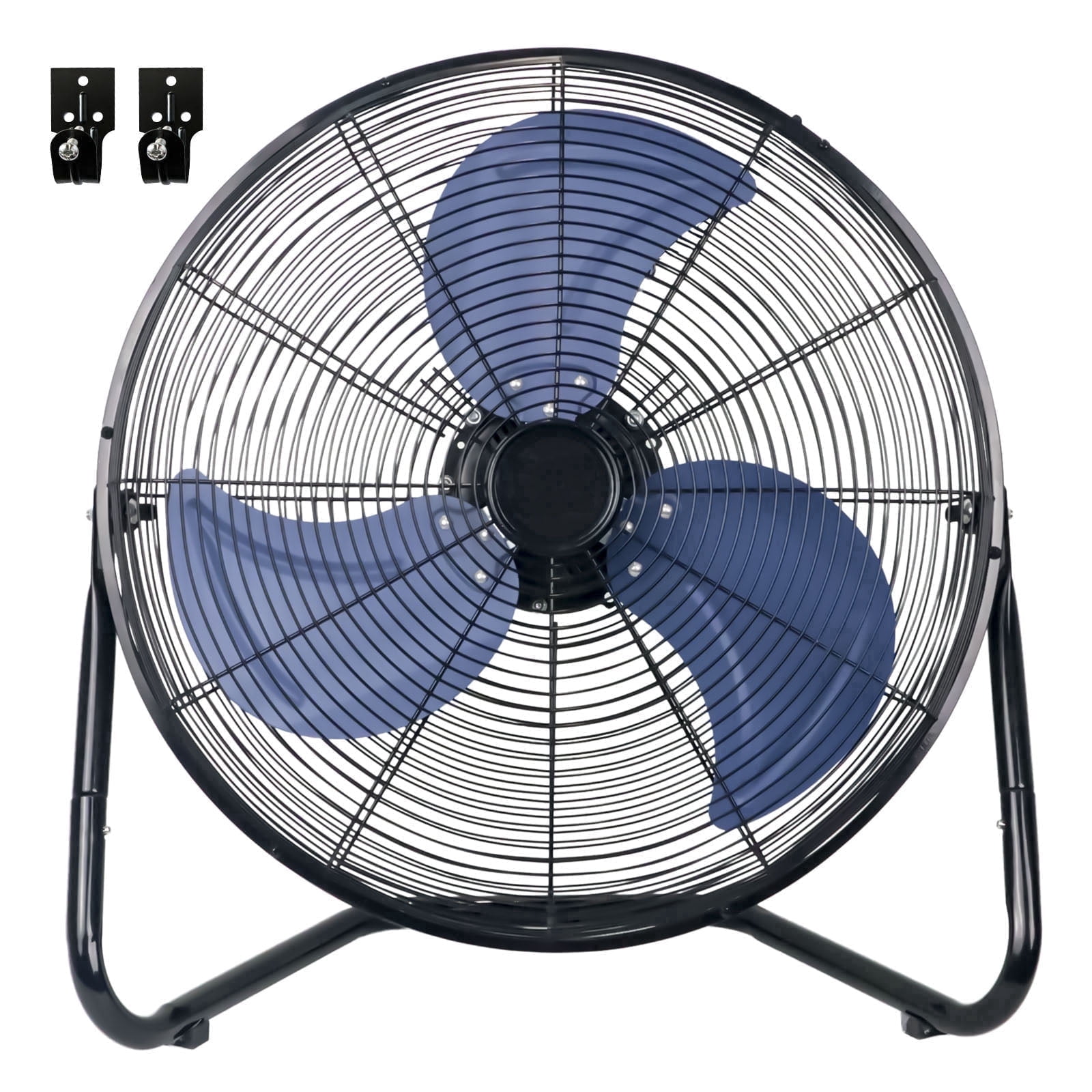 Generic 20 Inch High Velocity Industrial Floor Fan, Heavy Duty 3-Speed Metal Cooling Cradle Fan with 360-Degree Tilt (Blue, 20 in) b6wdh