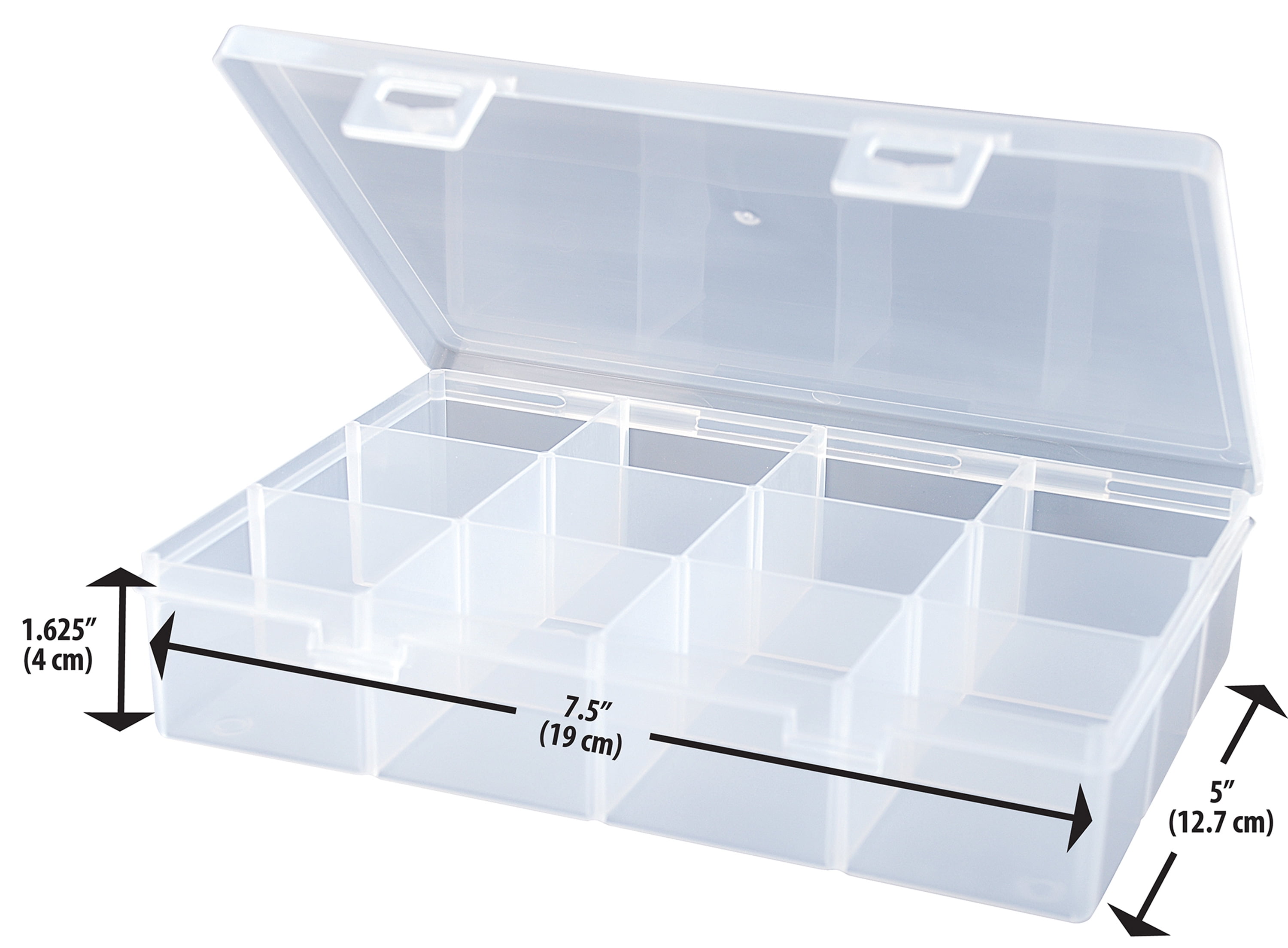 The Beadery Small Bead Keeper Box with 12 Compartments, Durable Craft Organizer (Clear, 3 Pack, 7.5 in x 5 in x 1.63 in) 70yfq
