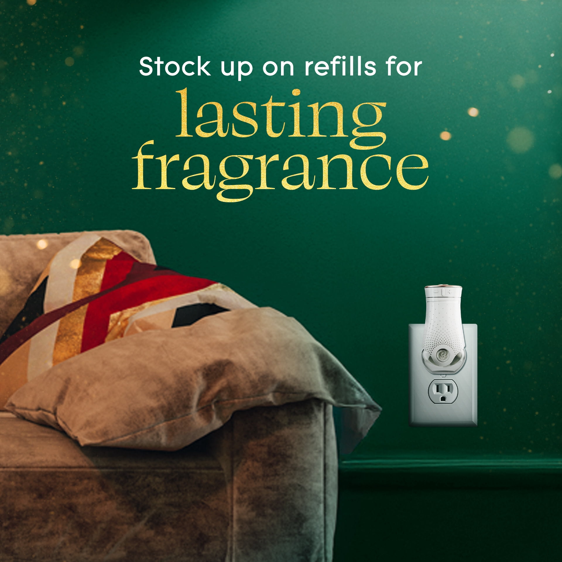 Glade PlugIns Air Freshener Refills, Twinkling Pine & Cedar, Long-Lasting Scent (5 Count, 3.35 oz) z8dts