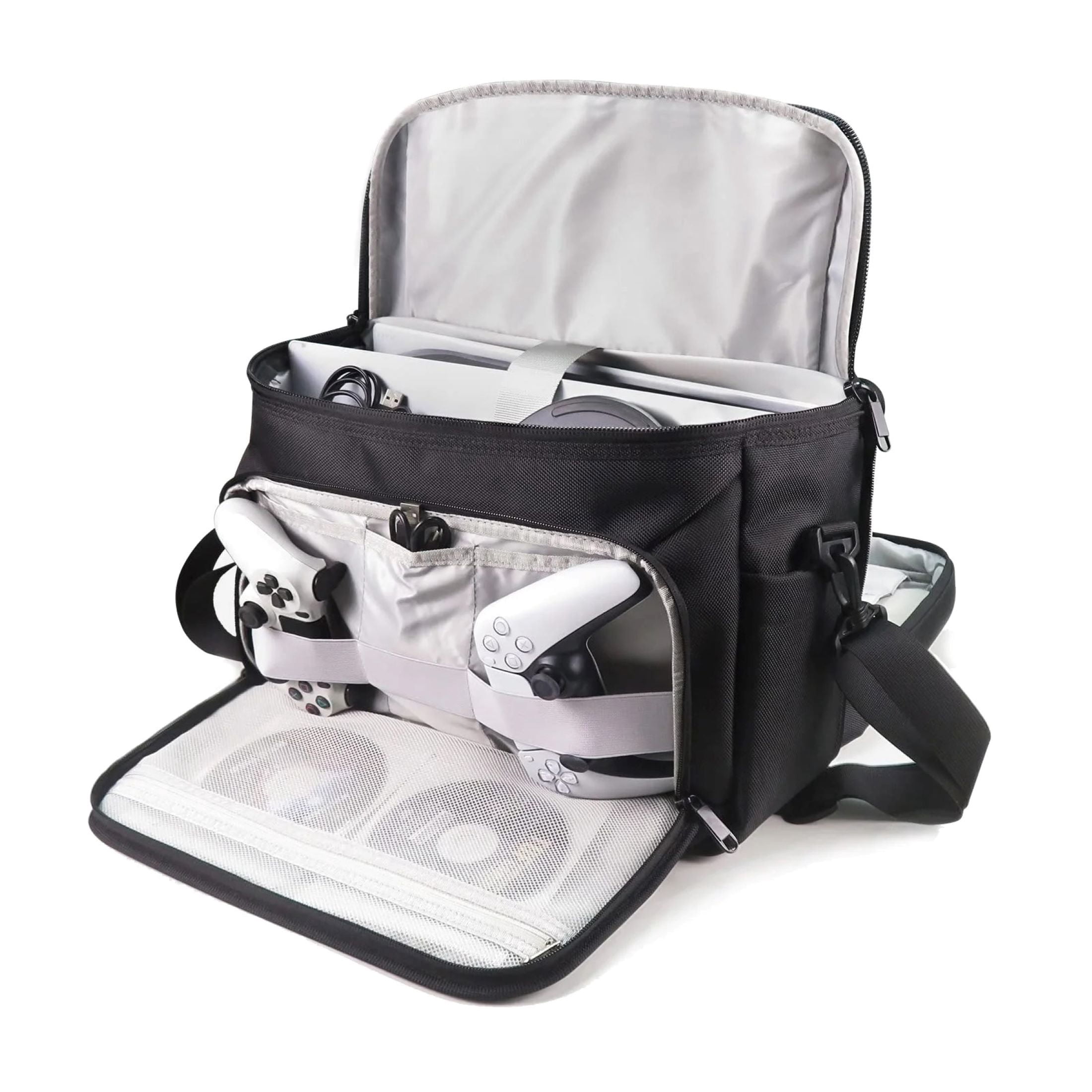 Liboer Carrying Case for PS5 and PS5 Pro Console, Protective Travel Bag with Adjustable Shoulder Strap (Black, Large) p1g8a