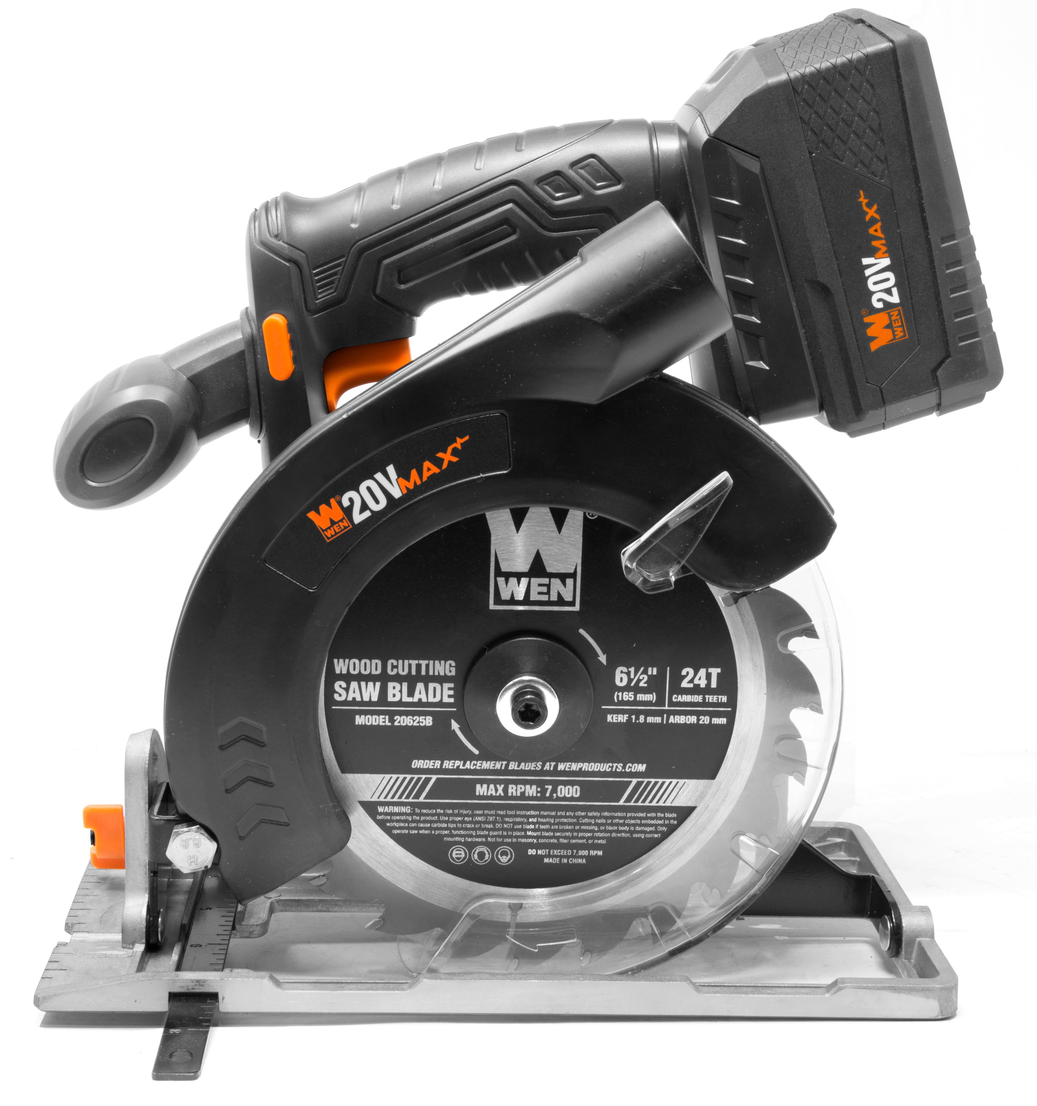 WEN 20V Max 6.5-Inch Cordless Circular Saw Kit with 4.0 Ah Lithium-Ion Battery and Charger (Black, 6.5 in) zjygh
